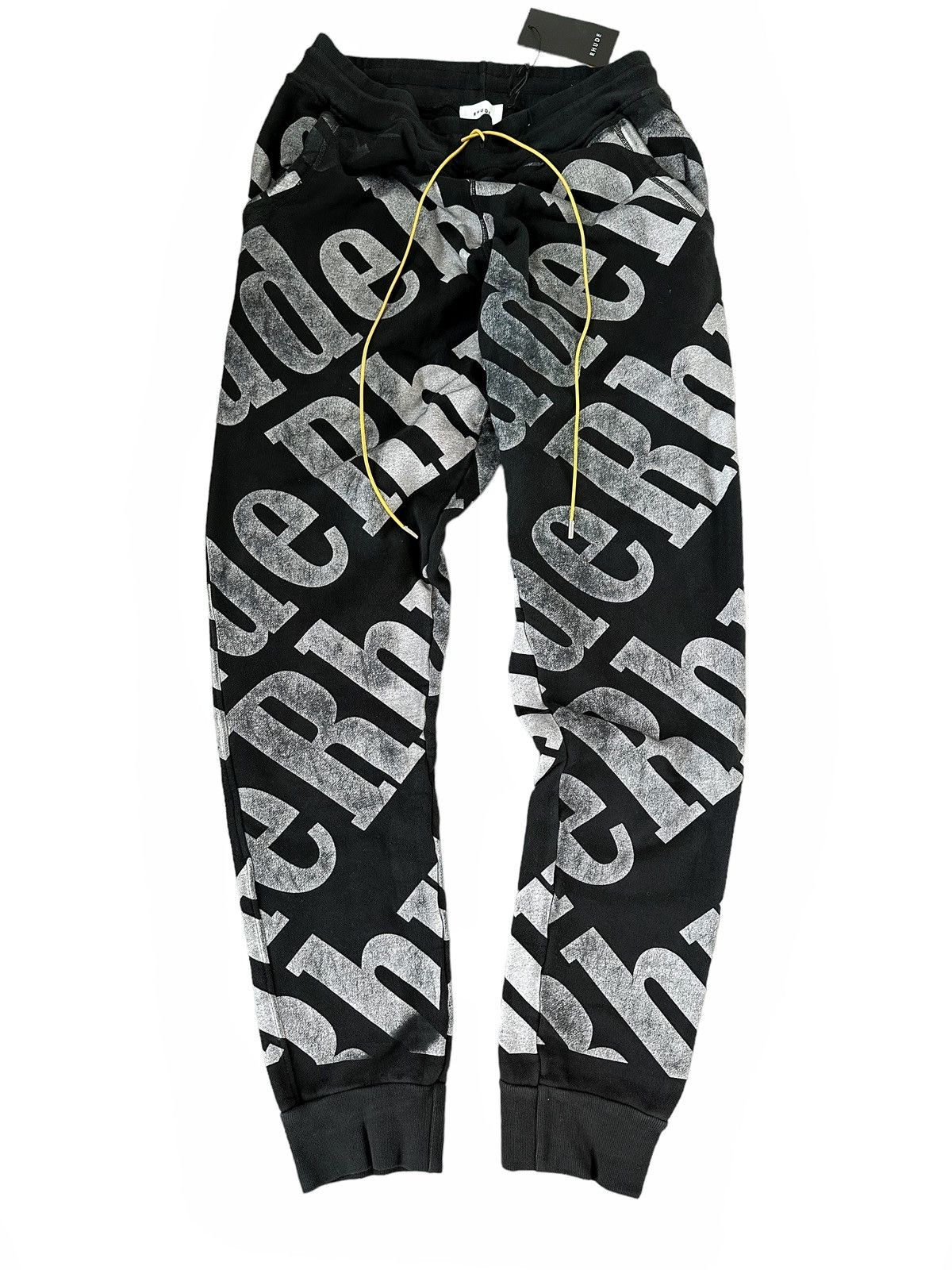 Rhude SzXL Allover Print Black Sweat Pants Size US 34 / EU 50 - 1 Thumbnail