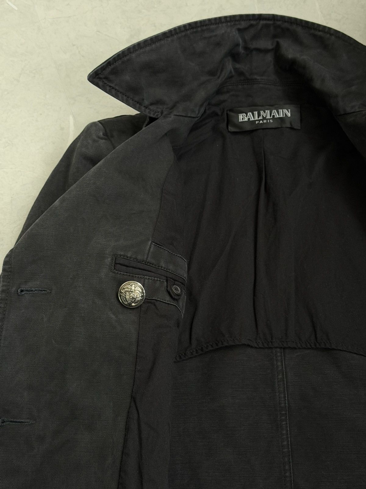Balmain BALMAIN Decarnin SS 2011 Army Wide Shoulders Distressed Coat Size US S / EU 44-46 / 1 - 12 Thumbnail