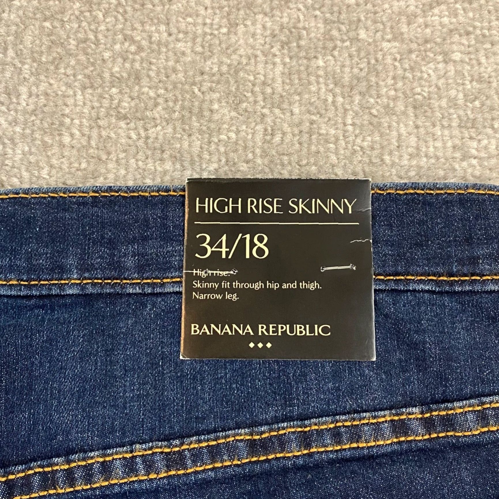 Banana Republic Banana Republic High Rise Skinny Jeans Womens 34/18 Dark Wash Denim Stretch NEW Size 40" / US 18 - 2 Thumbnail