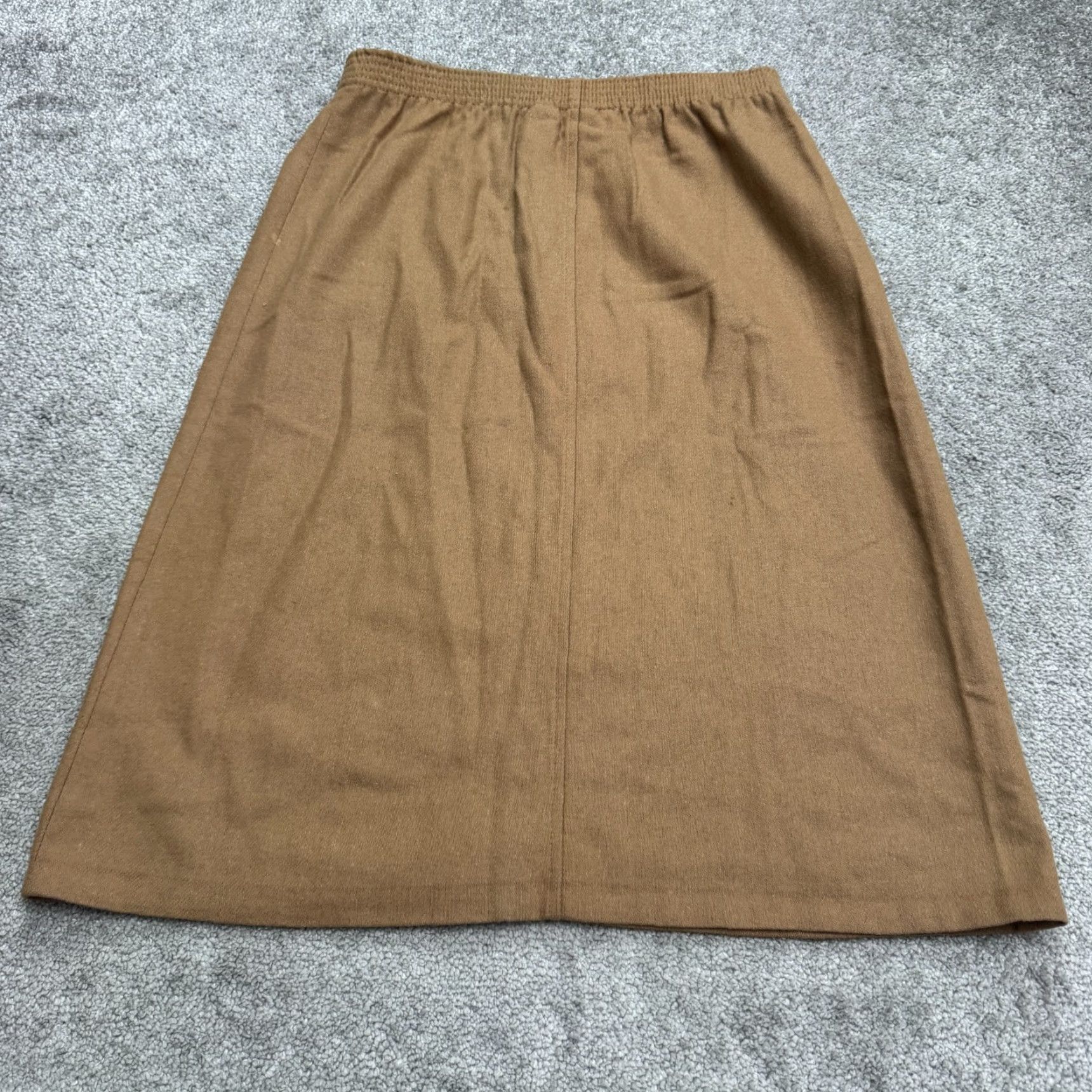 Vintage VINTAGE Summit Sportwear Wool Nylon Midi A-Line Skirt Women's Size 8 Brown Elastic Waist Fall Spring Summer Winter 90s Retro Classic Size 30" / US 8 / IT 44 - 2 Thumbnail
