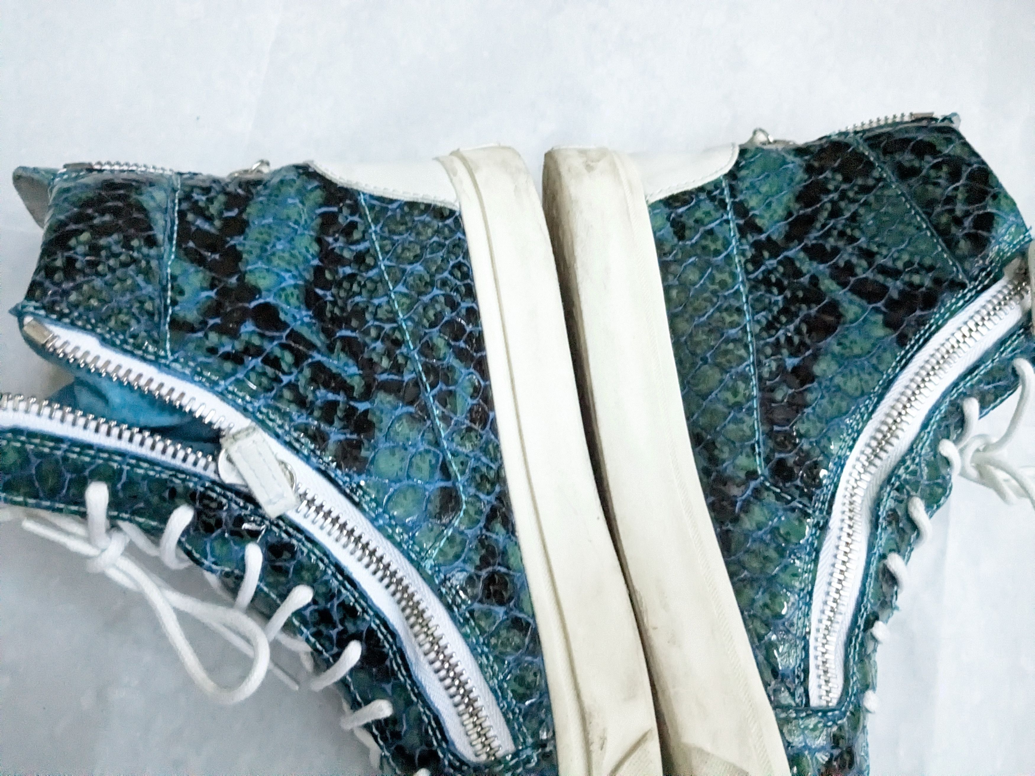 Giuseppe Zanotti Giuseppe Zanotti Sneakers Blue White 10 43 High Tops Snake Size US 10 / EU 43 - 13 Thumbnail