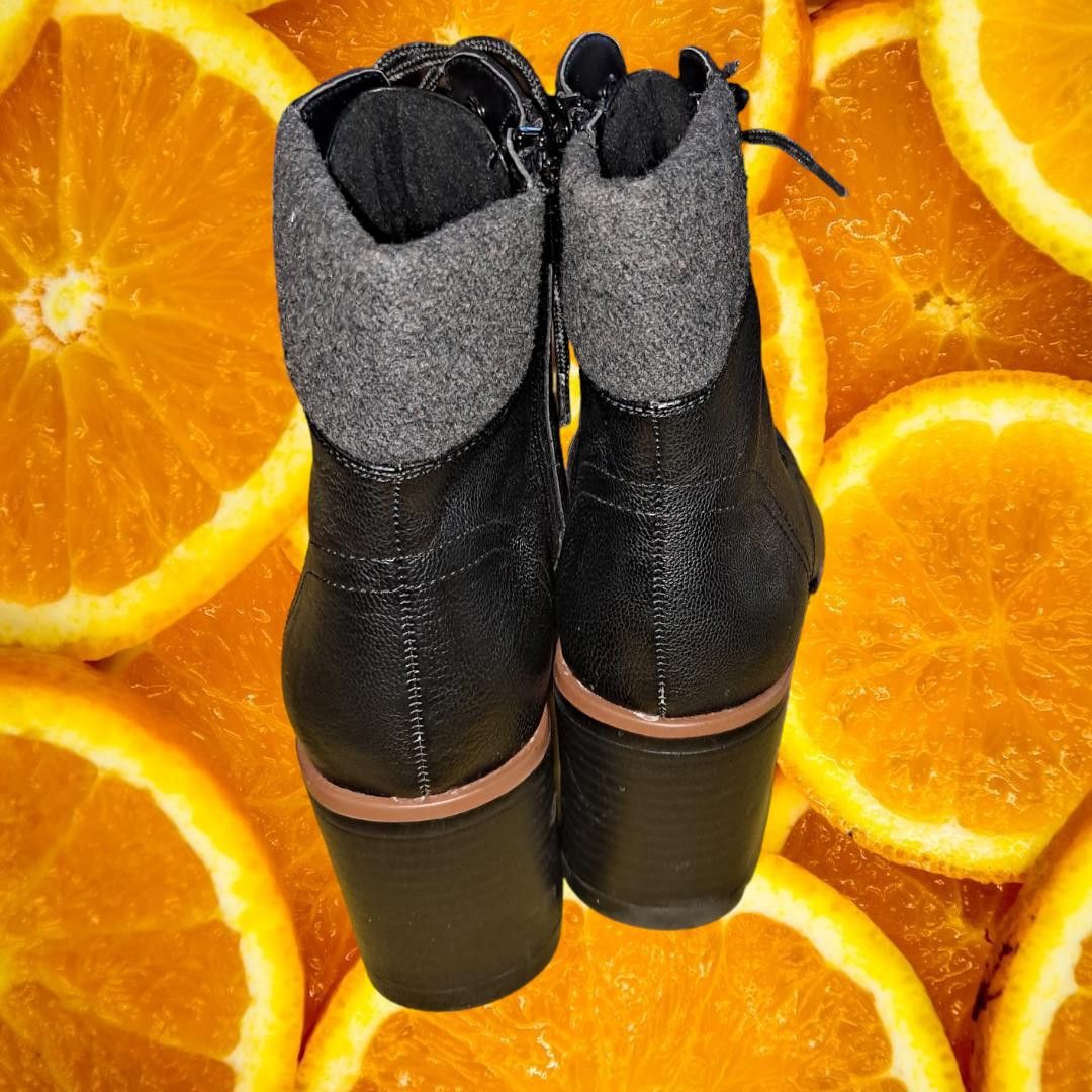 Naturalizer Naturalizer Black 3 Inch High Heeled Boots with Zip and Lace Size US 7 / IT 37 - 4 Thumbnail