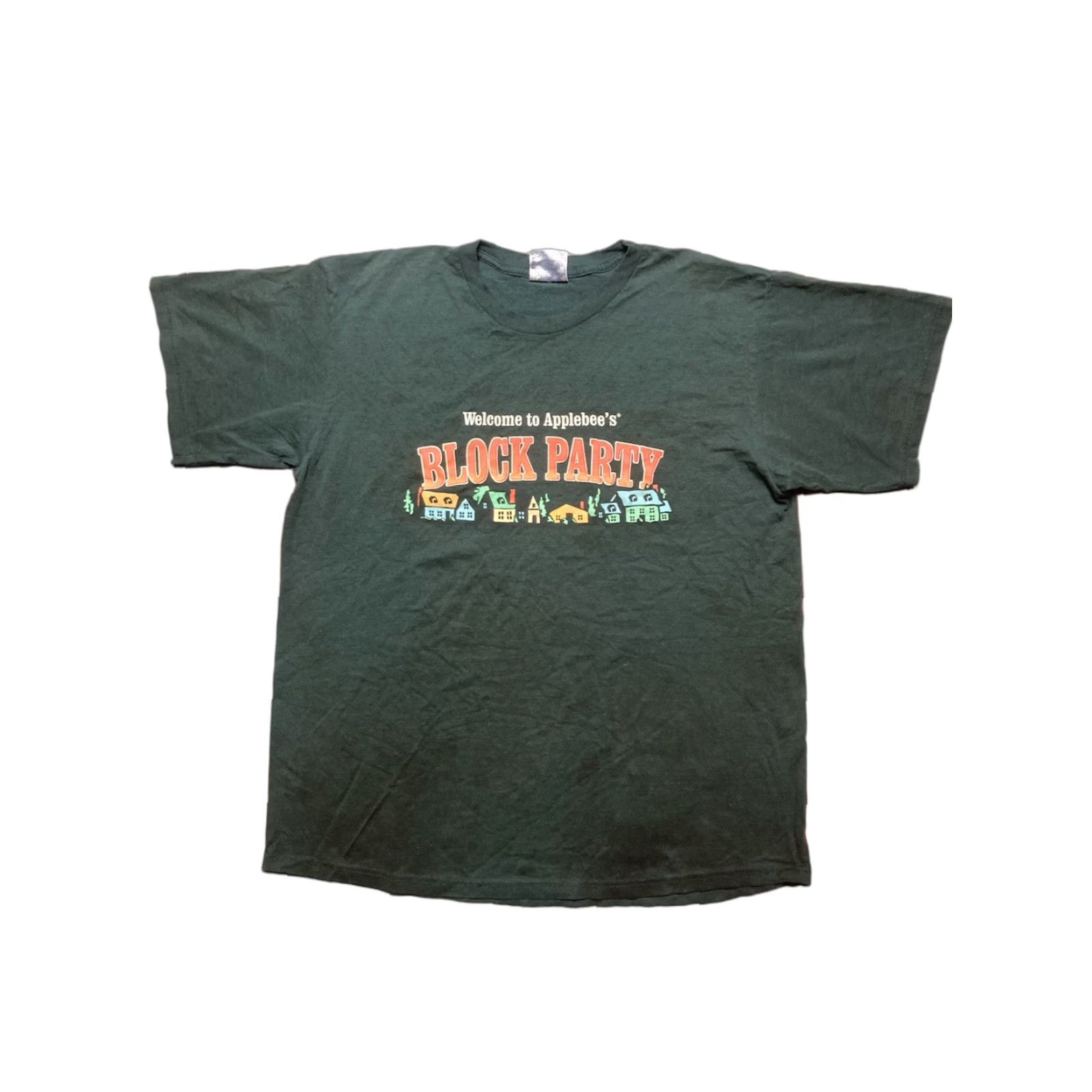 Vintage VINTAGE Party T-Shirt Welcome to Applebee’s Block Party Restaurant XL Men Green T-Shirt 24” Pit 29.5” Length Size US XL / EU 56 / 4 - 1 Thumbnail