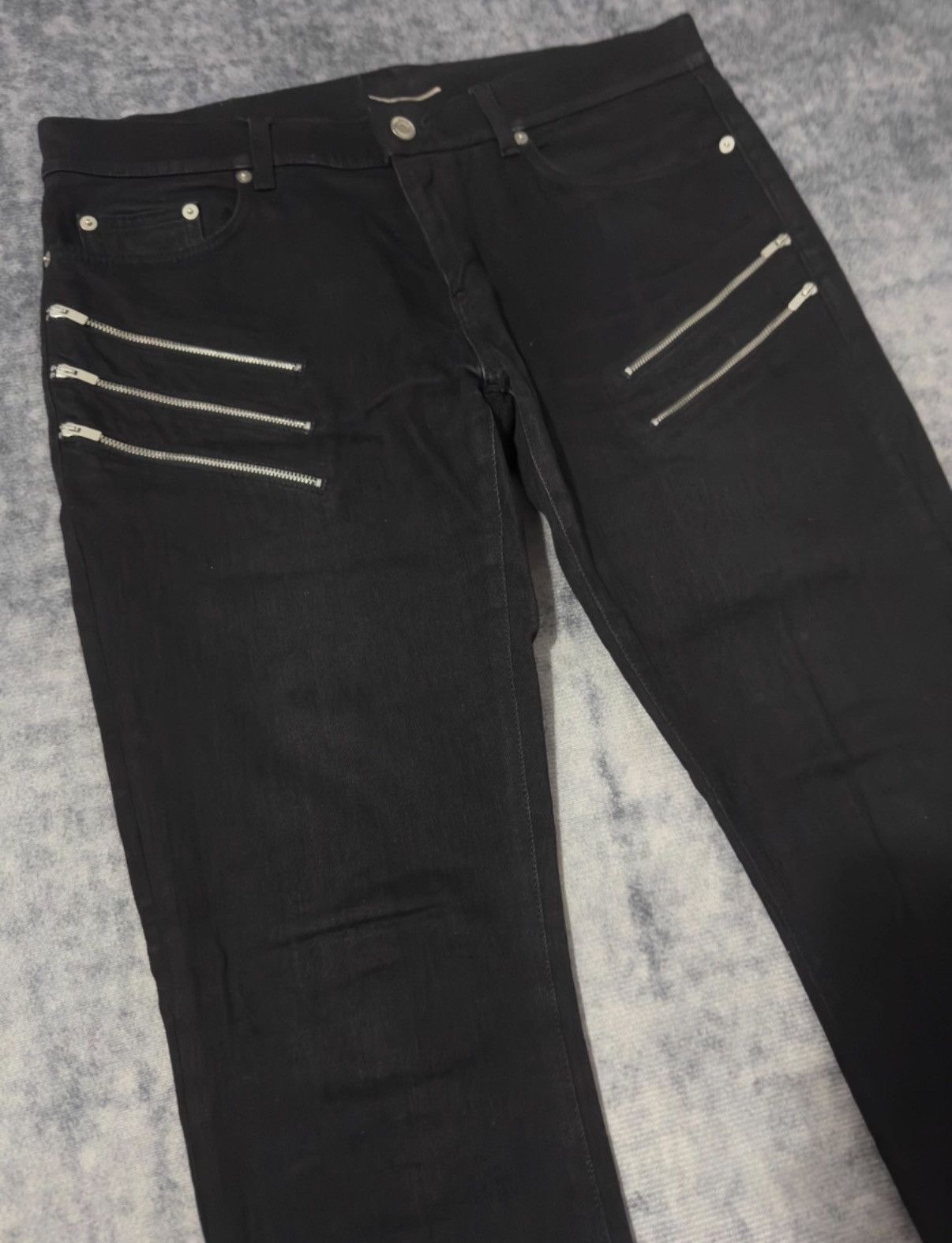 Saint Laurent Paris Saint Laurent (SLP) 15FW Black Basic Denim Five-Zip Jeans Size US 33 - 3 Thumbnail