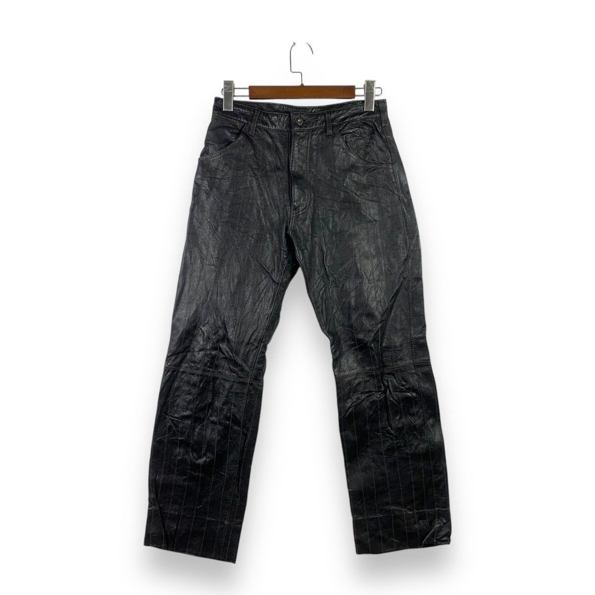 Vintage Vintage BIQLIDUE MOTORCYCLE PUNK Made In Japan Black Leather Size US 30 / EU 46 - 1 Thumbnail
