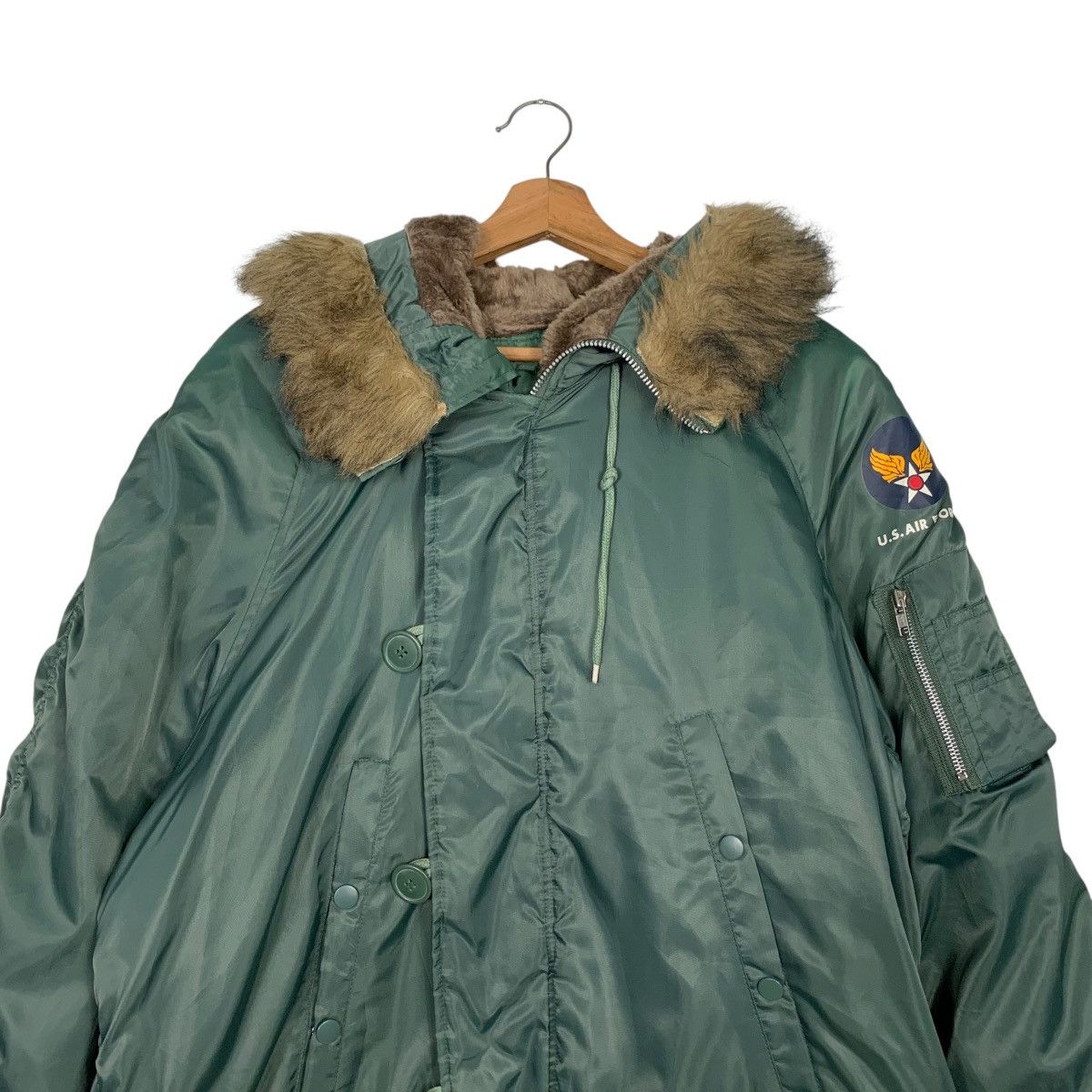 Vintage PASSING Us Air Force N-3B Parka Faux Fur Hoodie #2504-C113 Size US M / EU 48-50 / 2 - 2 Thumbnail