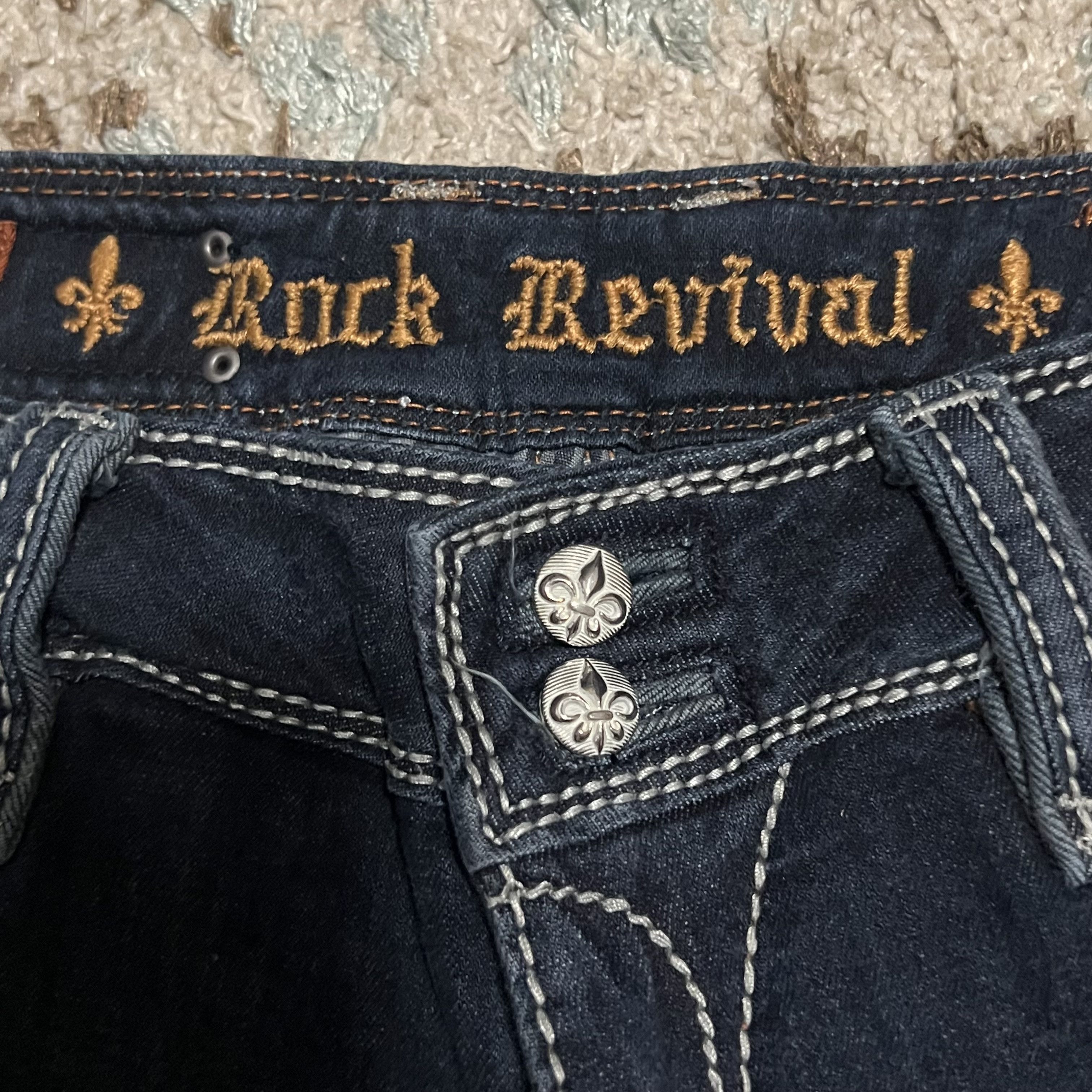 Rock Revival Rock Revival Elizabeth Wide Leg Jeans Size 28 Hemmed Y2K Size 28" / US 6 / IT 42 - 6 Thumbnail
