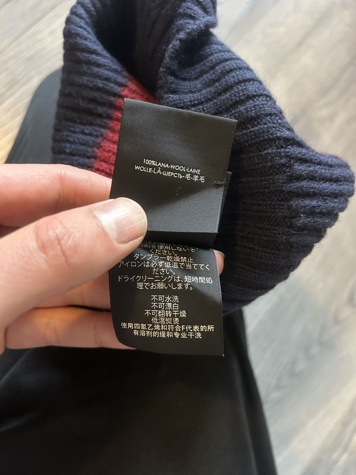 Gucci Gucci Ribbed Wool Beanie in Red and Navy Stripe Size ONE SIZE - 5 Thumbnail