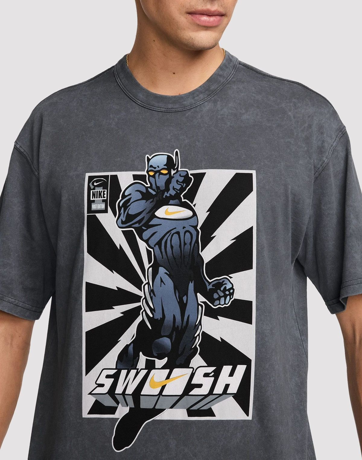 Nike 🇺🇸 Y2K Nike Swoosh Man Comics T-Shirt Rare Retro Size US M / EU 48-50 / 2 - 3 Thumbnail
