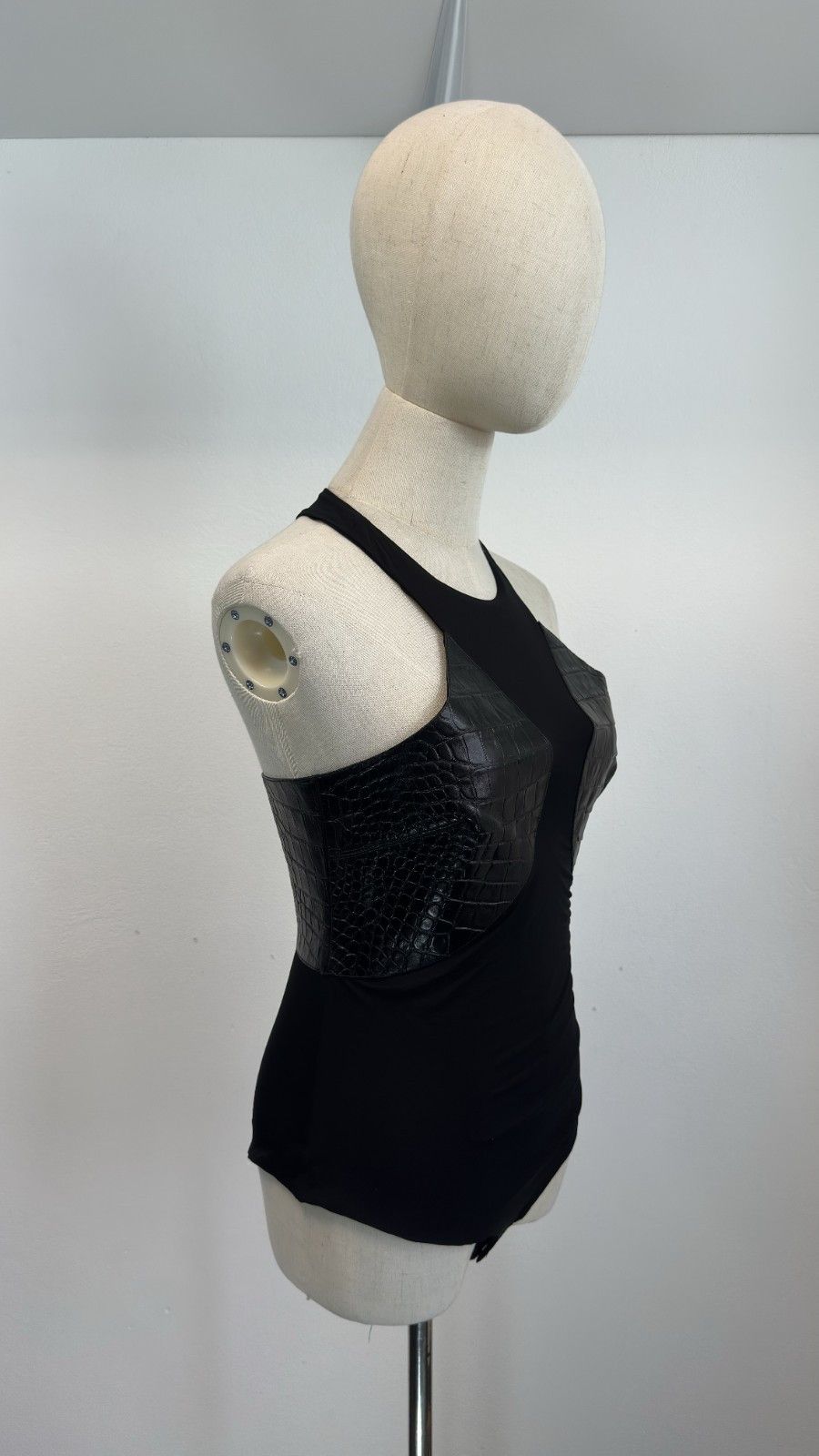 Roberto Cavalli Roberto Cavalli Women Leather Mesh Sleeveless Bodice Top Size XS / US 0-2 / IT 36-38 - 7 Thumbnail