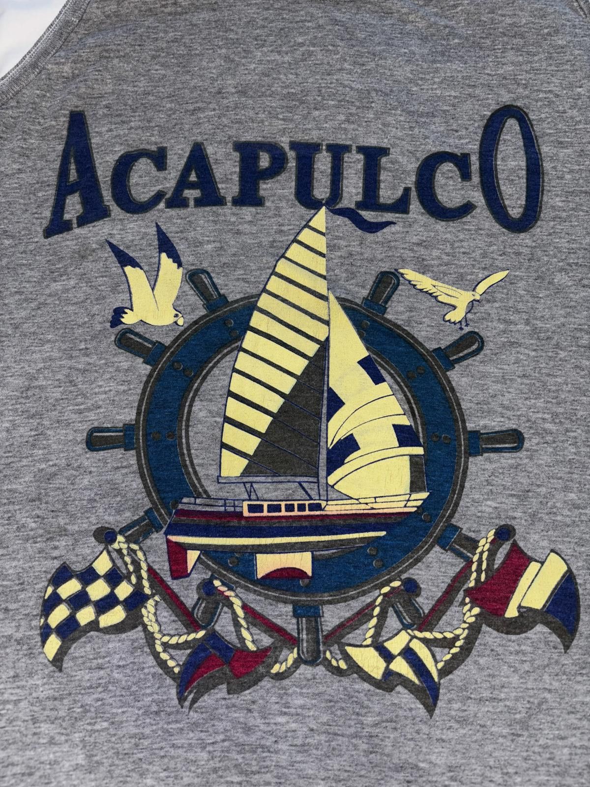 Designer Vintage Acapulco Graphic Tank Top - Nautical Design Size M / US 6-8 / IT 42-44 - 2 Thumbnail