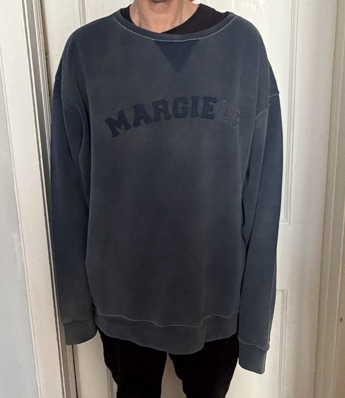 Maison Margiela $1.2k worn-look organic-cotton sweatshirt, XL (oversized),IT Size US XL / EU 56 / 4 - 7 Thumbnail