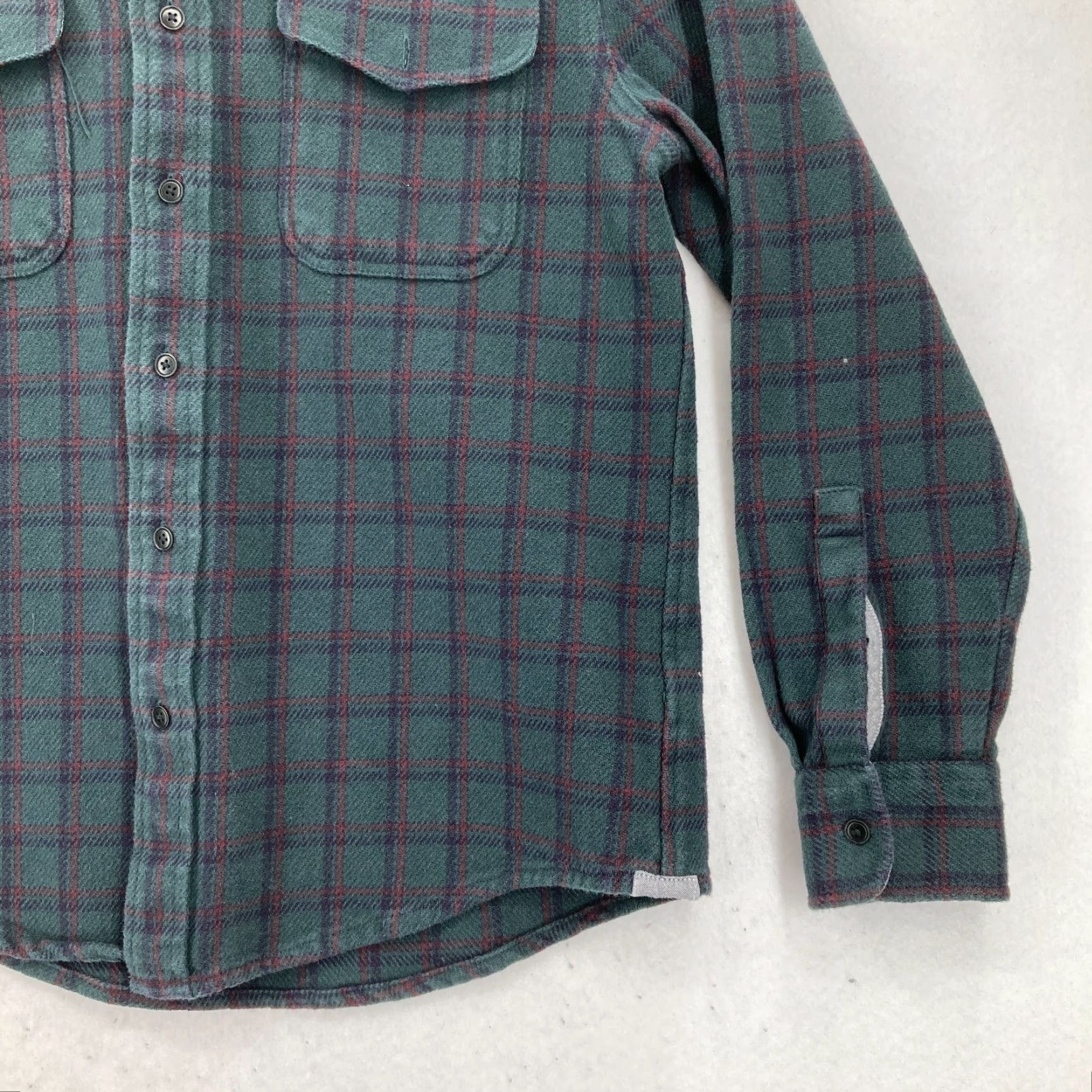 UNTUCKit UNTUCKit Bolte Flannel Shacket Shirt Mens Large Green Windowpane Plaid Outdoors Size US L / EU 52-54 / 3 - 3 Thumbnail