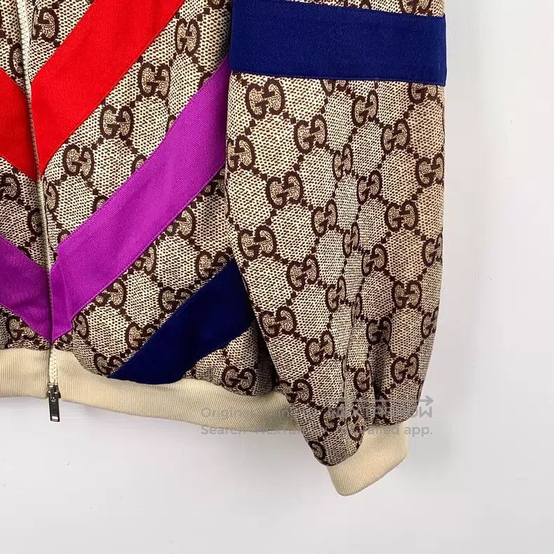 Gucci Gucci Color-blocked striped logo jacquard full print stand Size US L / EU 52-54 / 3 - 4 Thumbnail