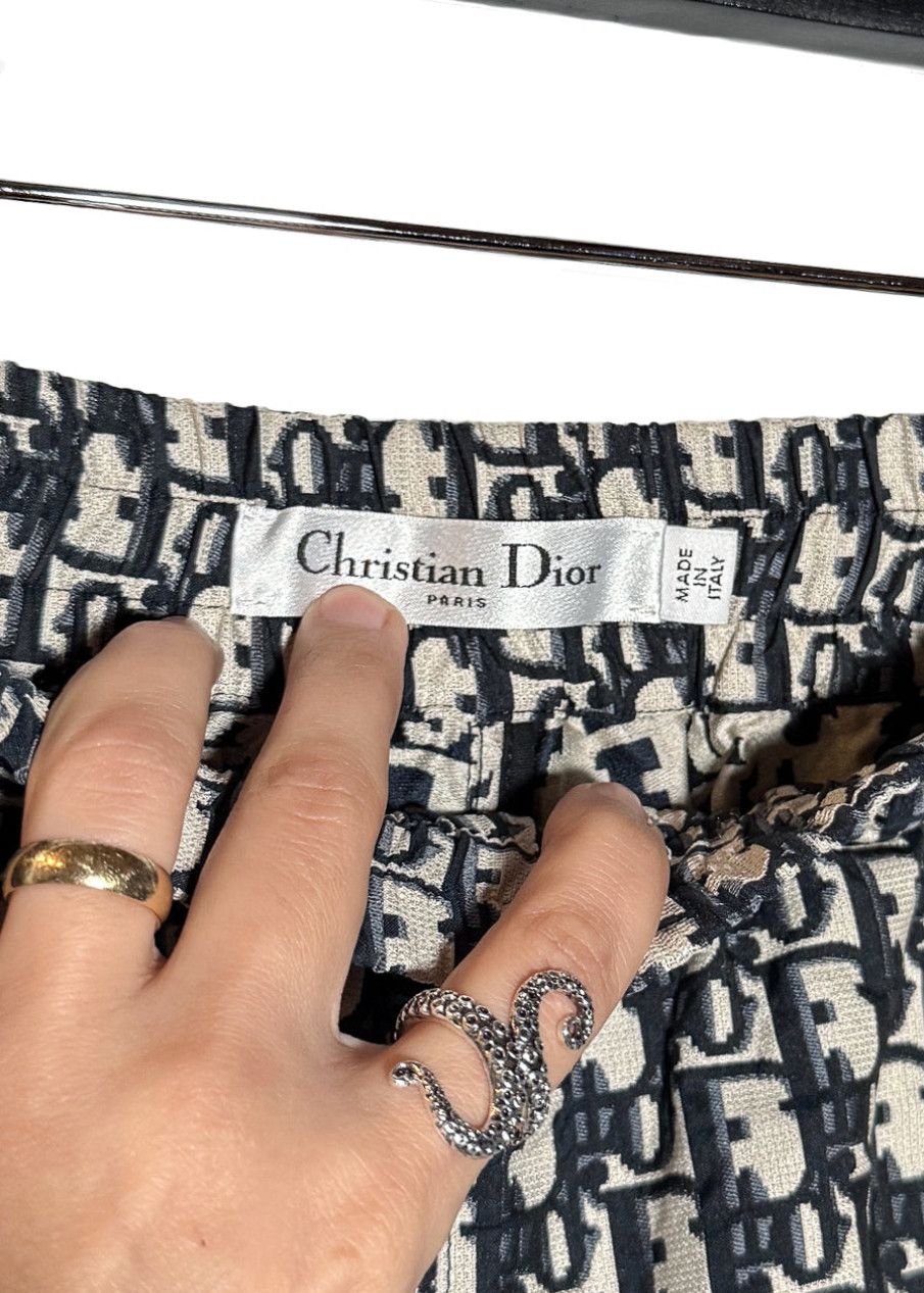 Dior Dior Blue Oblique Jacquard Taffeta Technical Mini Shorts Size 26" / US 2 / IT 38 - 3 Thumbnail