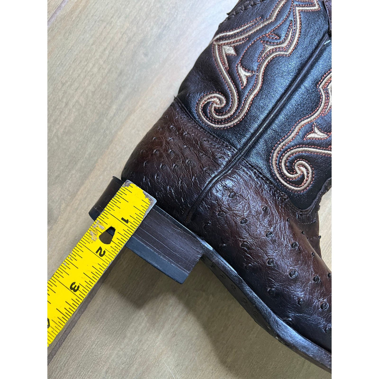 Los Altos Boots Los Altos Quill Ostrich Cowboy Boots Brown Leather Mens 7 EE Size US 7 / EU 40 - 10 Thumbnail