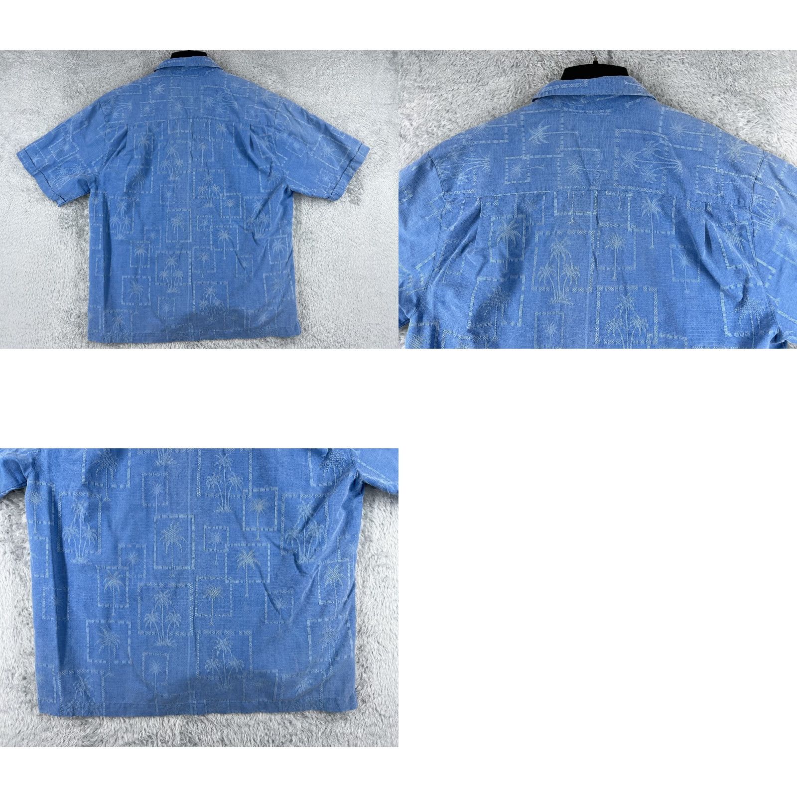 Vintage Jamaica Jaxx Shirt Men Large Blue Palm Tile Button Up Pocket Hawaiian 100% Silk Size US L / EU 52-54 / 3 - 9 Thumbnail
