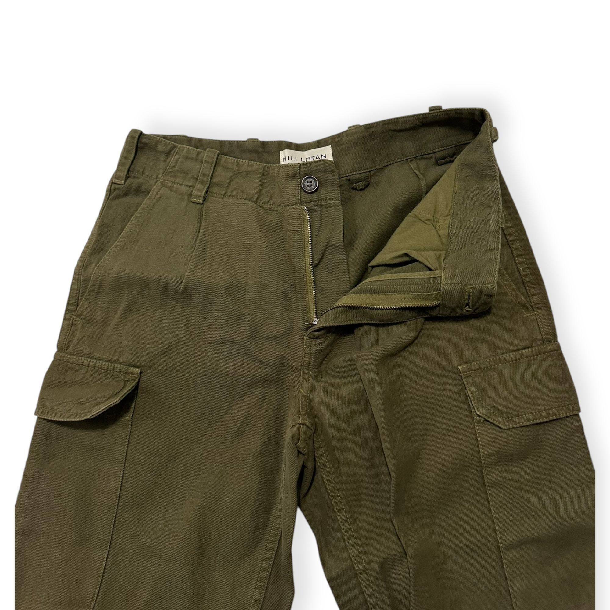 Nili Lotan NILI LOTAN Yannic cargo pants, Olive Green, Size 0, Size 25" / US 0 / IT 36 - 8 Thumbnail