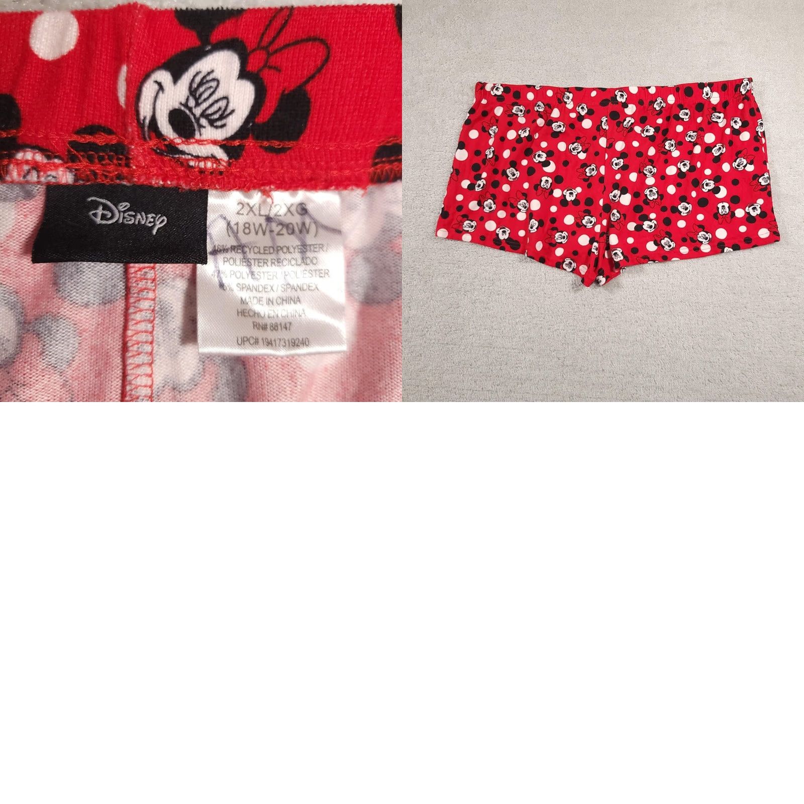 Disney Disney Shorts Womens 2XL Red Minnie Mouse Polka Dot Sleep Lounge Pajama Size 40" / US 18 - 8 Thumbnail