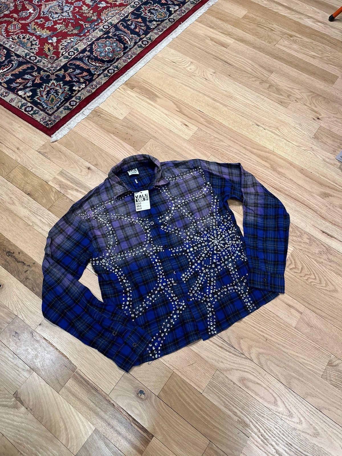 Vale Vale Purple Rhinestone Flannel DS Size Large Size US L / EU 52-54 / 3 - 1 Thumbnail