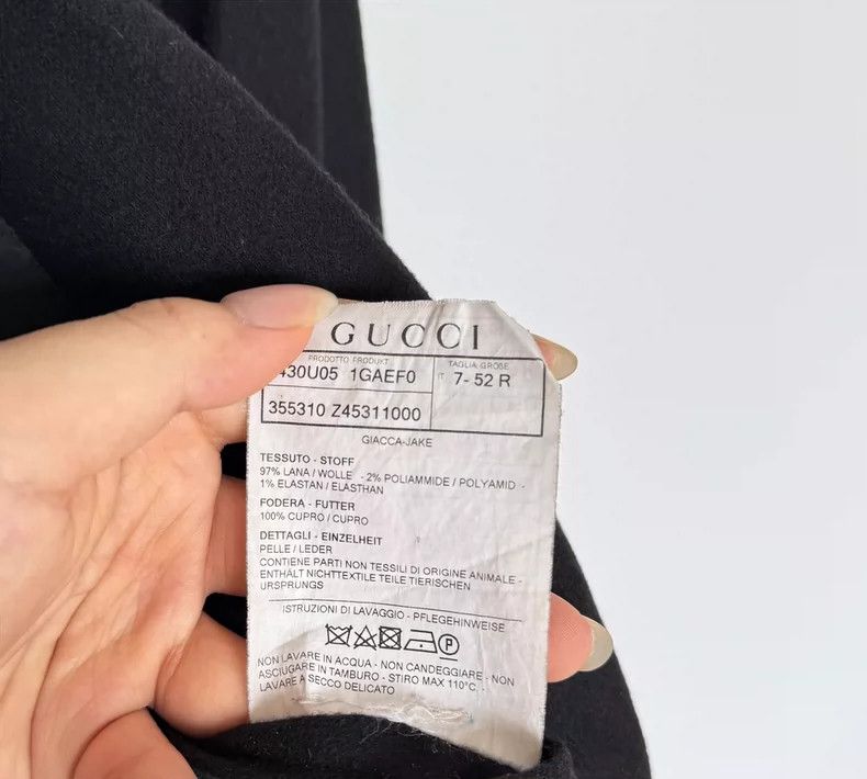 Gucci Gucci Show leather wrap-edged tweed suit jacket Size 52R - 9 Thumbnail