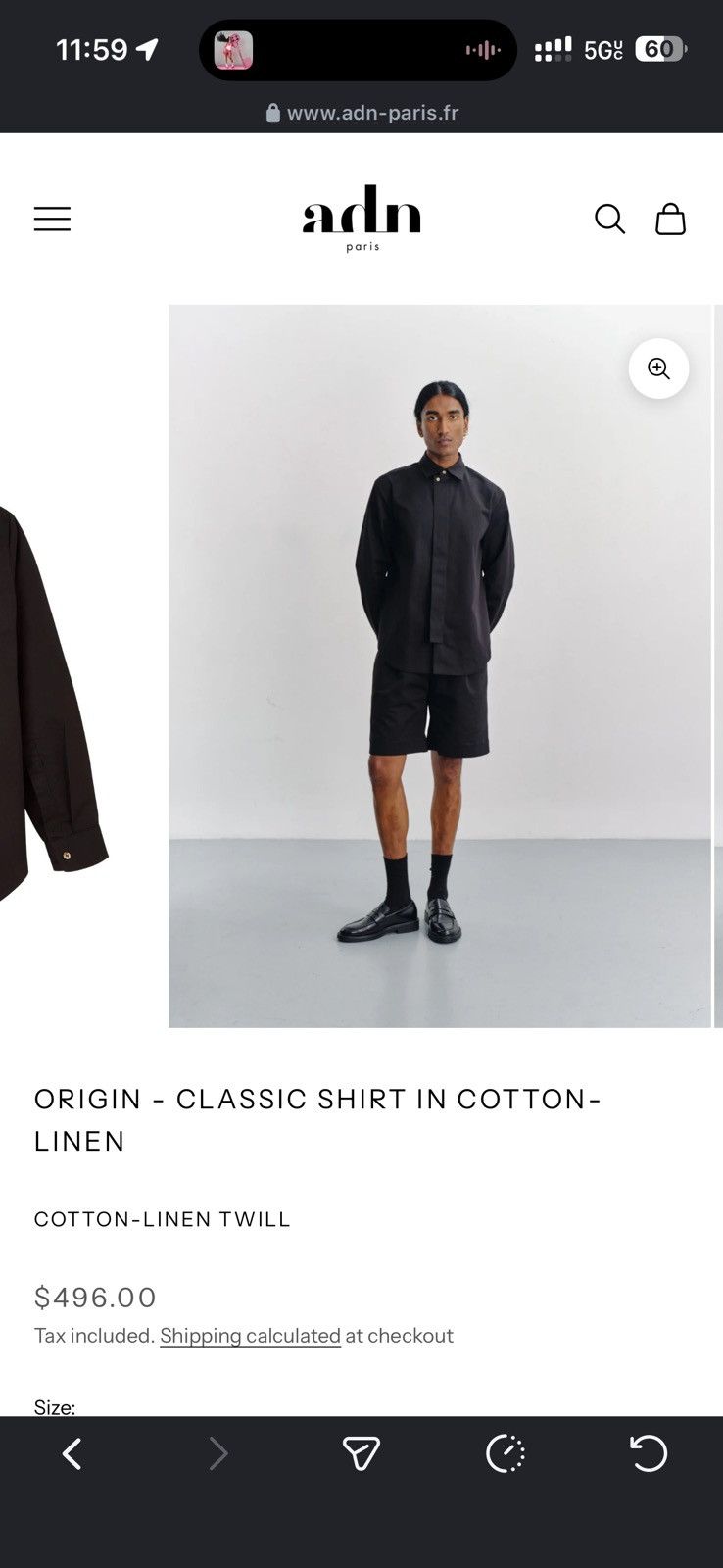Other ADN Black Cotton - Linen Shirt Size US L / EU 52-54 / 3 - 9 Thumbnail