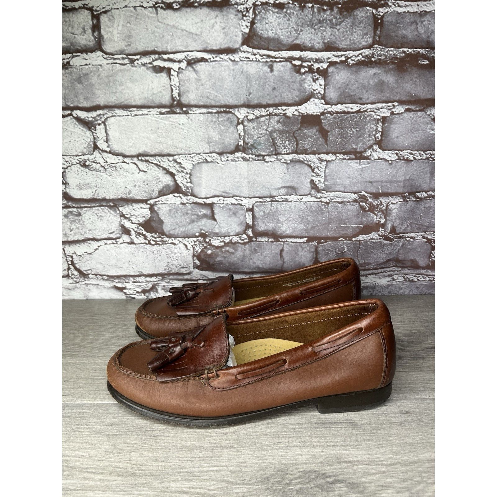 Bass GH BASS Jackie Brown Leather Kiltie Tasseled Slip-On Loafers Size US 7.5 / IT 37.5 - 14 Thumbnail