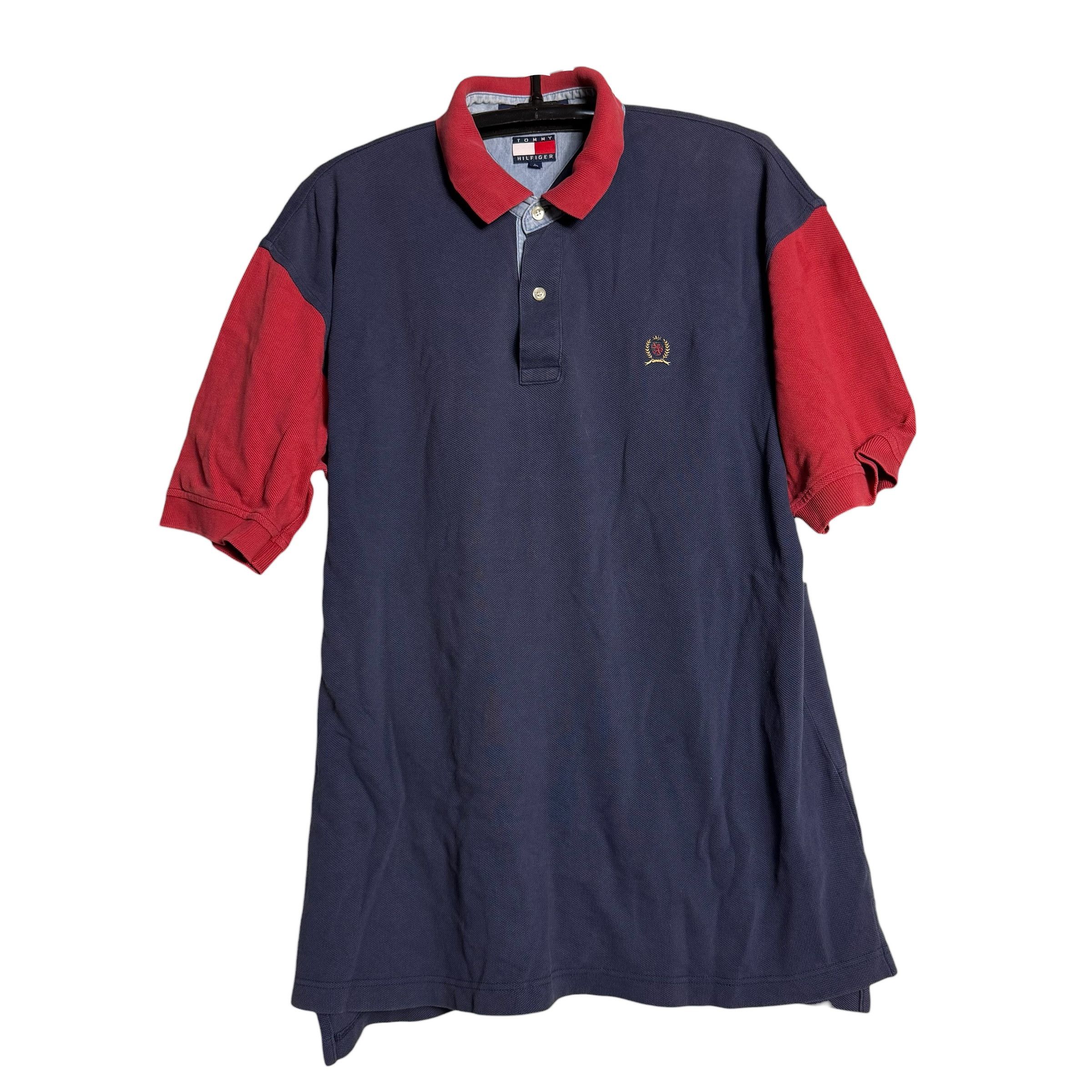 Tommy Hilfiger 🔥RARE🔥Vintage Tommy Hilfiger Logo Star Flag Polo Shirt Size US L / EU 52-54 / 3 - 3 Thumbnail
