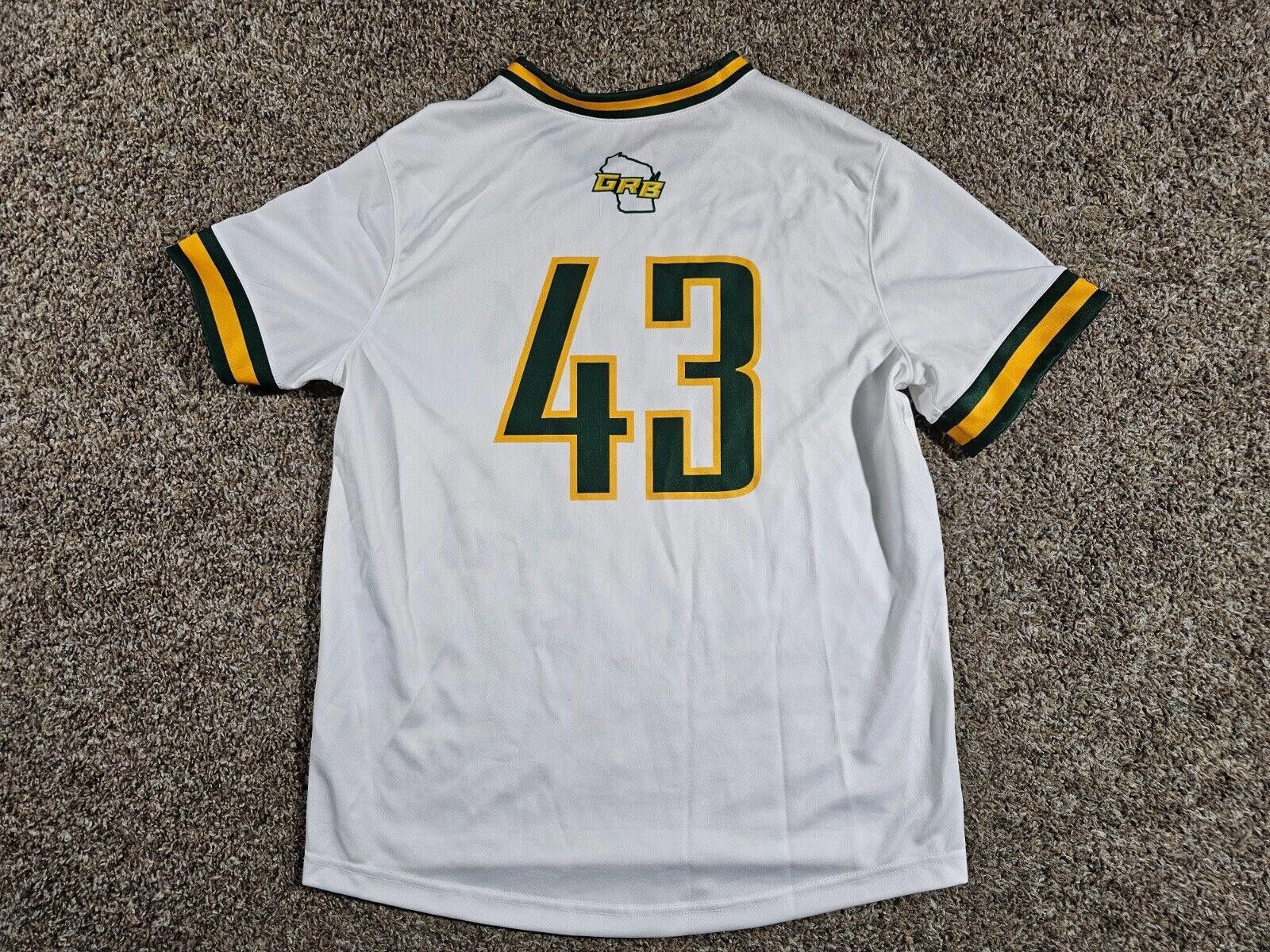 Nike Nike dri-fit Wisconsin GRB baseball jersey XL #43 Stains Size ONE SIZE - 7 Thumbnail