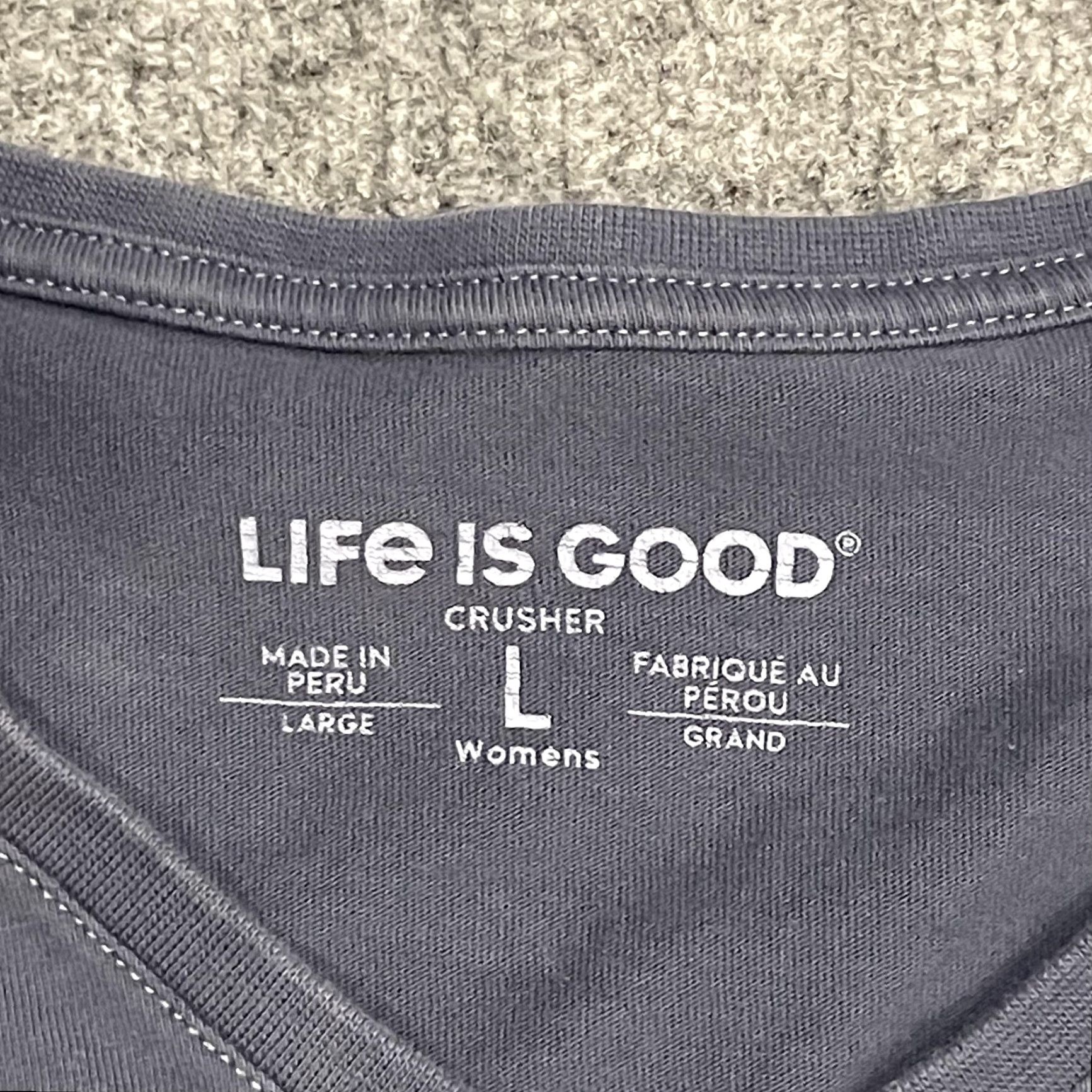 Life is Good Life is Good Crusher Long Sleeve V-Neck Shirt Womens Large Blue Long Sleeve Ready Set Glow Size L / US 10 / IT 46 - 4 Thumbnail