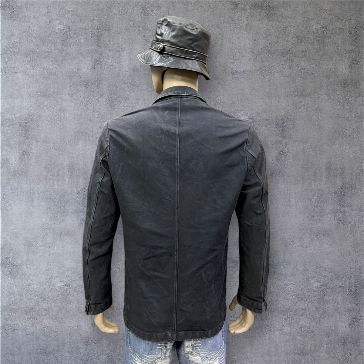 45rpm 45RPM Japan Grunge Slate Stretch Denim Tailored Chore Jacket Size US S / EU 44-46 / 1 - 3 Thumbnail