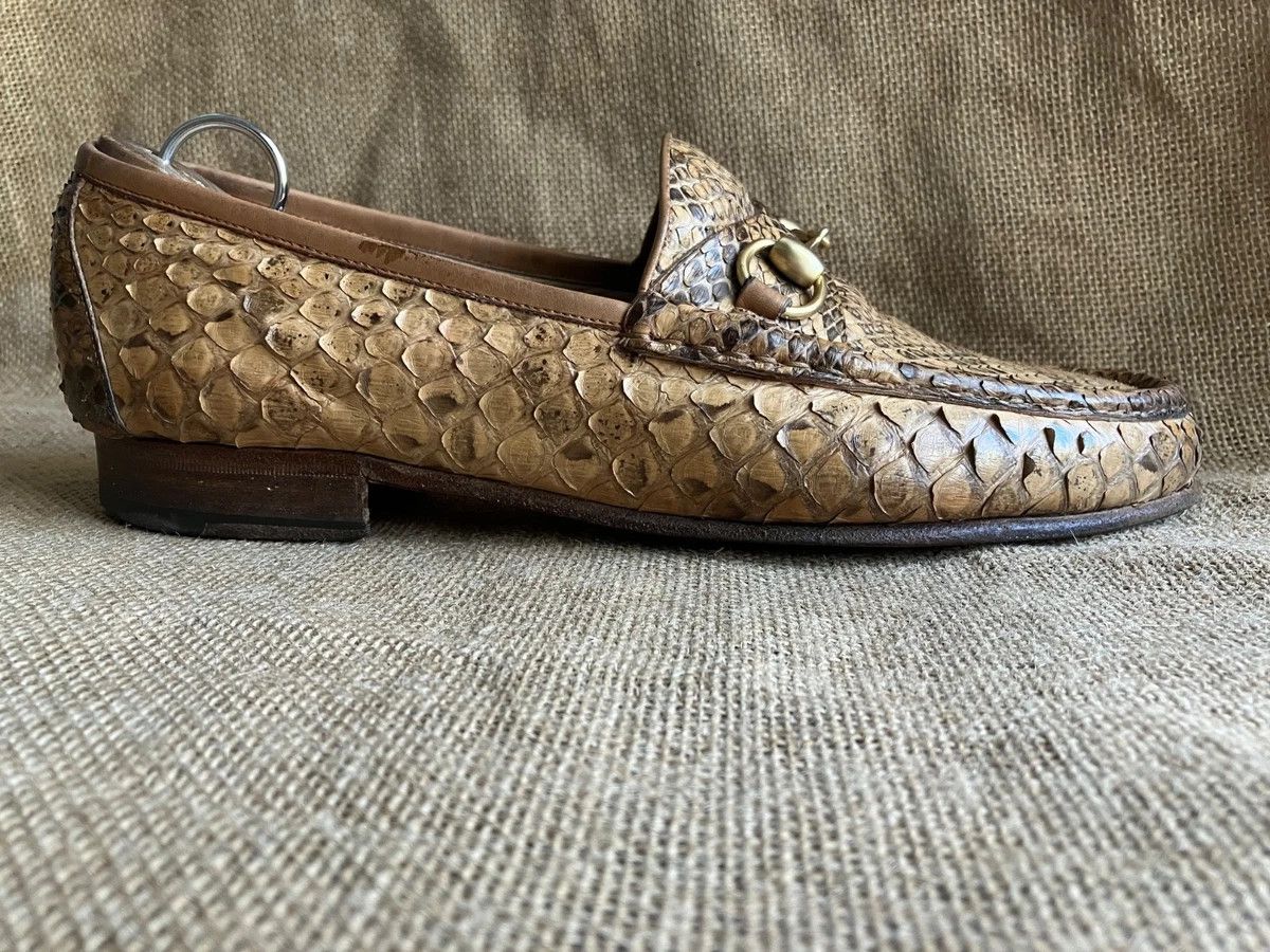 Gucci Gucci Horsebit Loafers Python Snakeskin 10 Leather  display picture 3