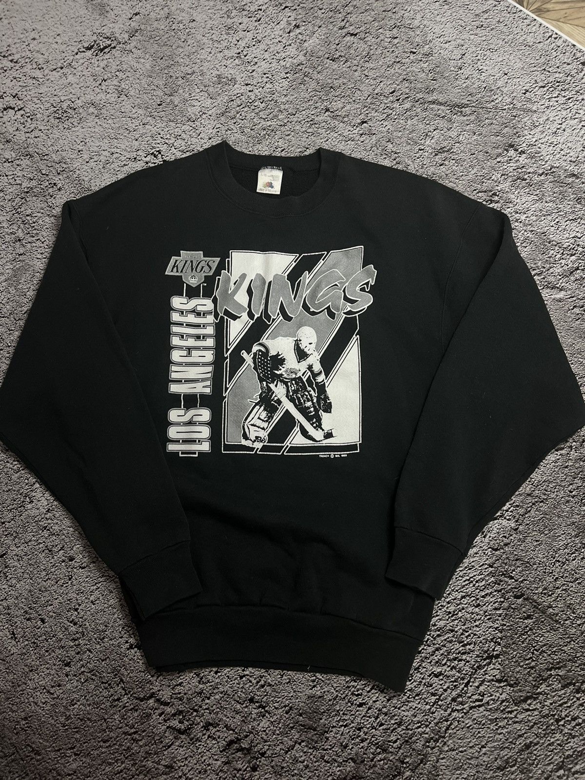 Fruit Of The Loom × NHL × Vintage 1989 RARE‼️Los Angeles Kings NHL big logo sweatshirt trench Size US XL / EU 56 / 4 - 1 Thumbnail