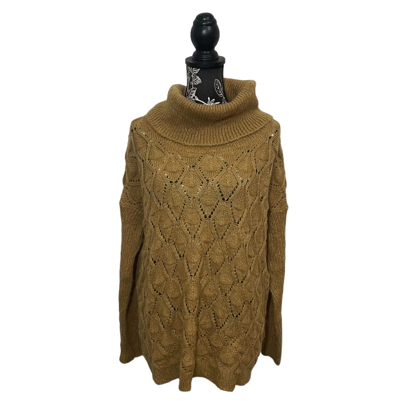Other Elsamanda Diamond Knit Cowl Neck Sweater Mohair Blend Small Size S / US 4 / IT 40 - 1 Thumbnail