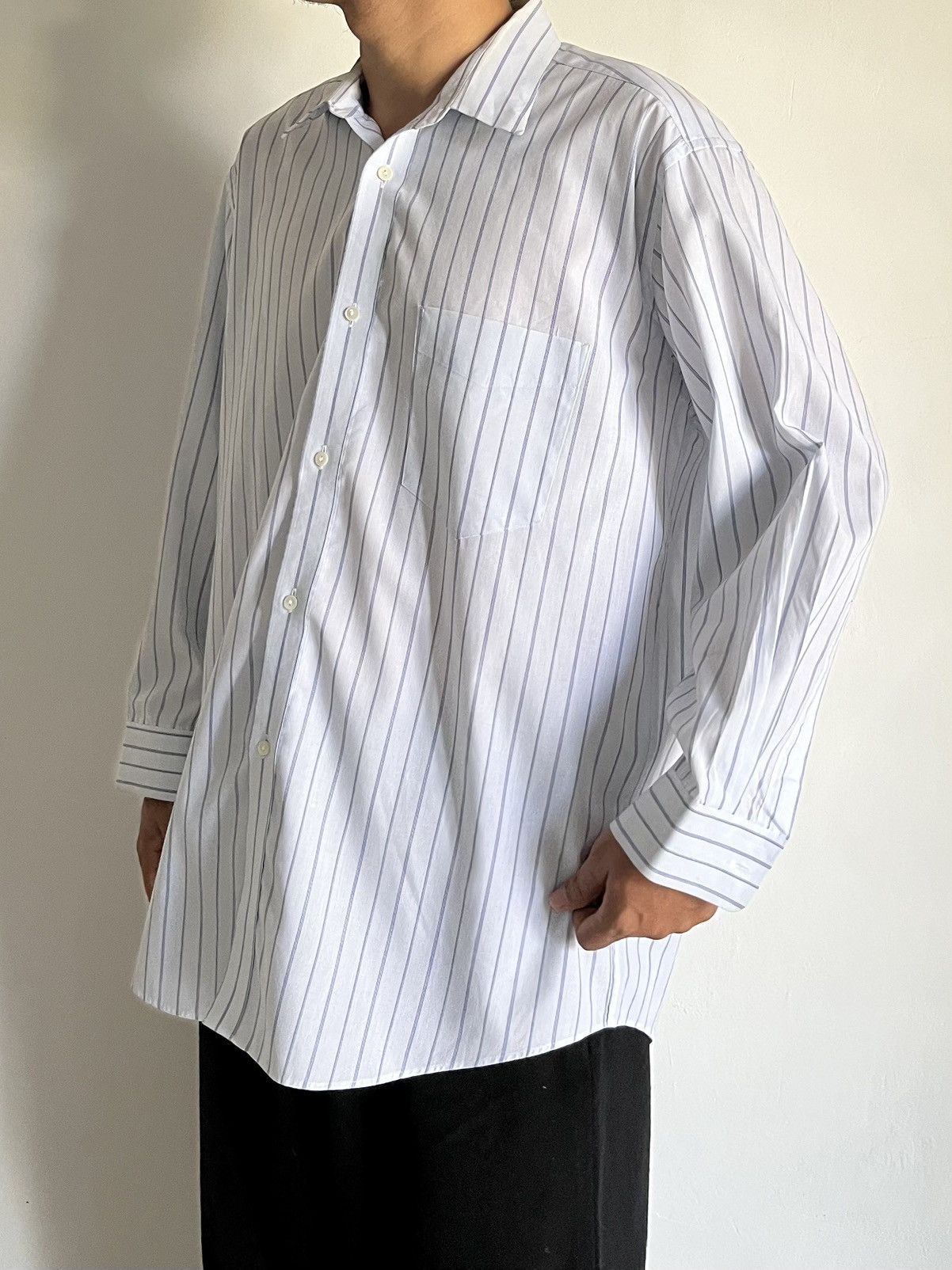 Issey Miyake Vintage Issey Miyake Striped Baggy Shirt Size US L / EU 52-54 / 3 - 2 Thumbnail