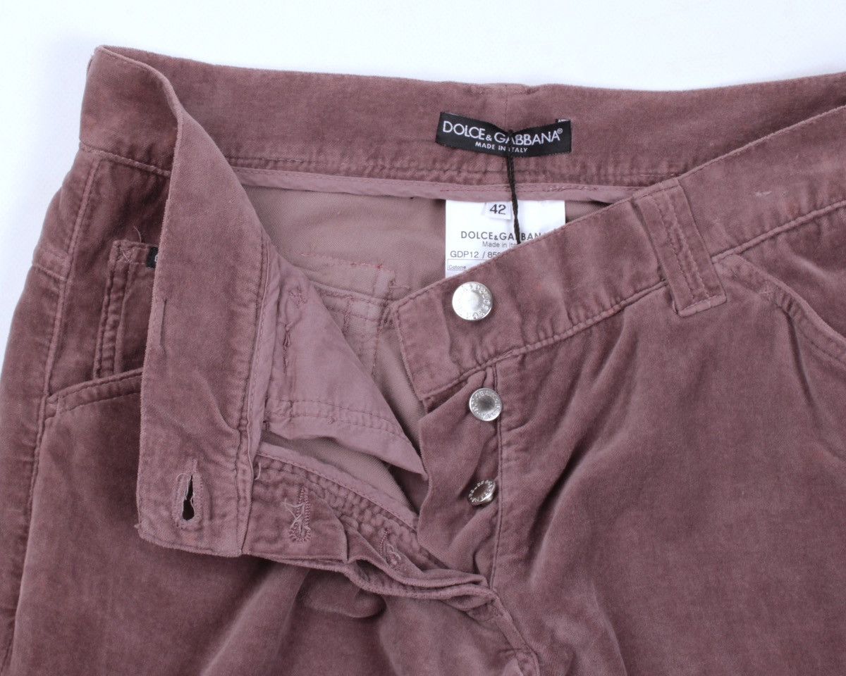 Designer × Dolce & Gabbana × Vintage DOLCE GABBANA Runway 2003 Vintage Velour Velvet Bondage Pant Size 28" / US 6 / IT 42 - 10 Thumbnail