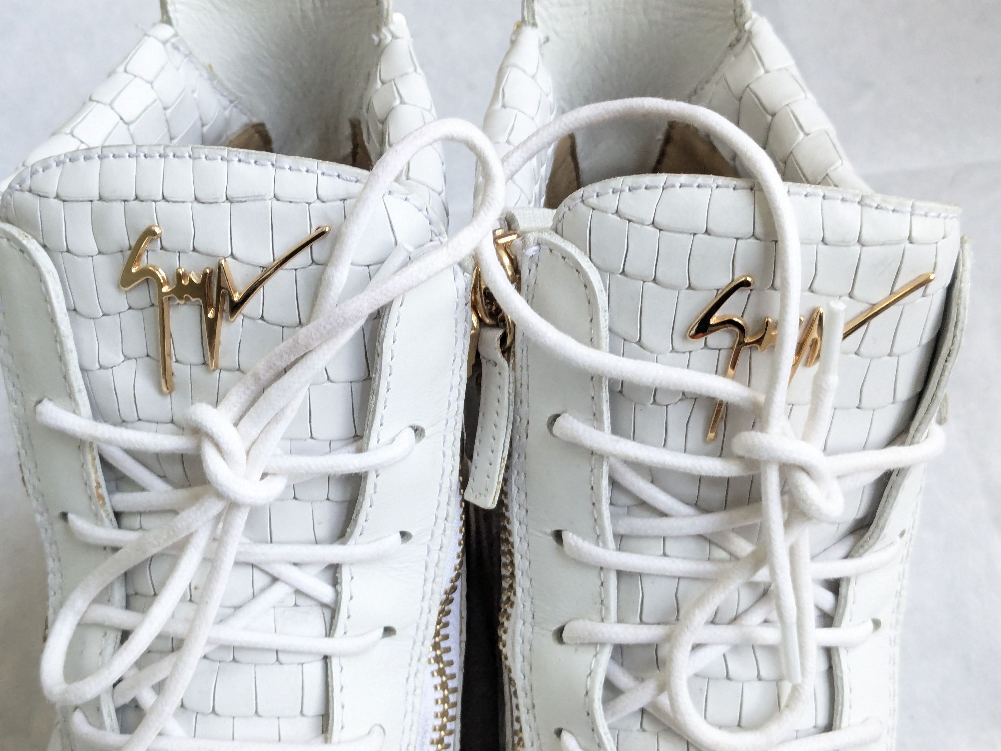 Giuseppe Zanotti Giuseppe Zanotti Sneakers White Gold 11 44 High Tops Leather Size US 11 / EU 44 - 2 Thumbnail