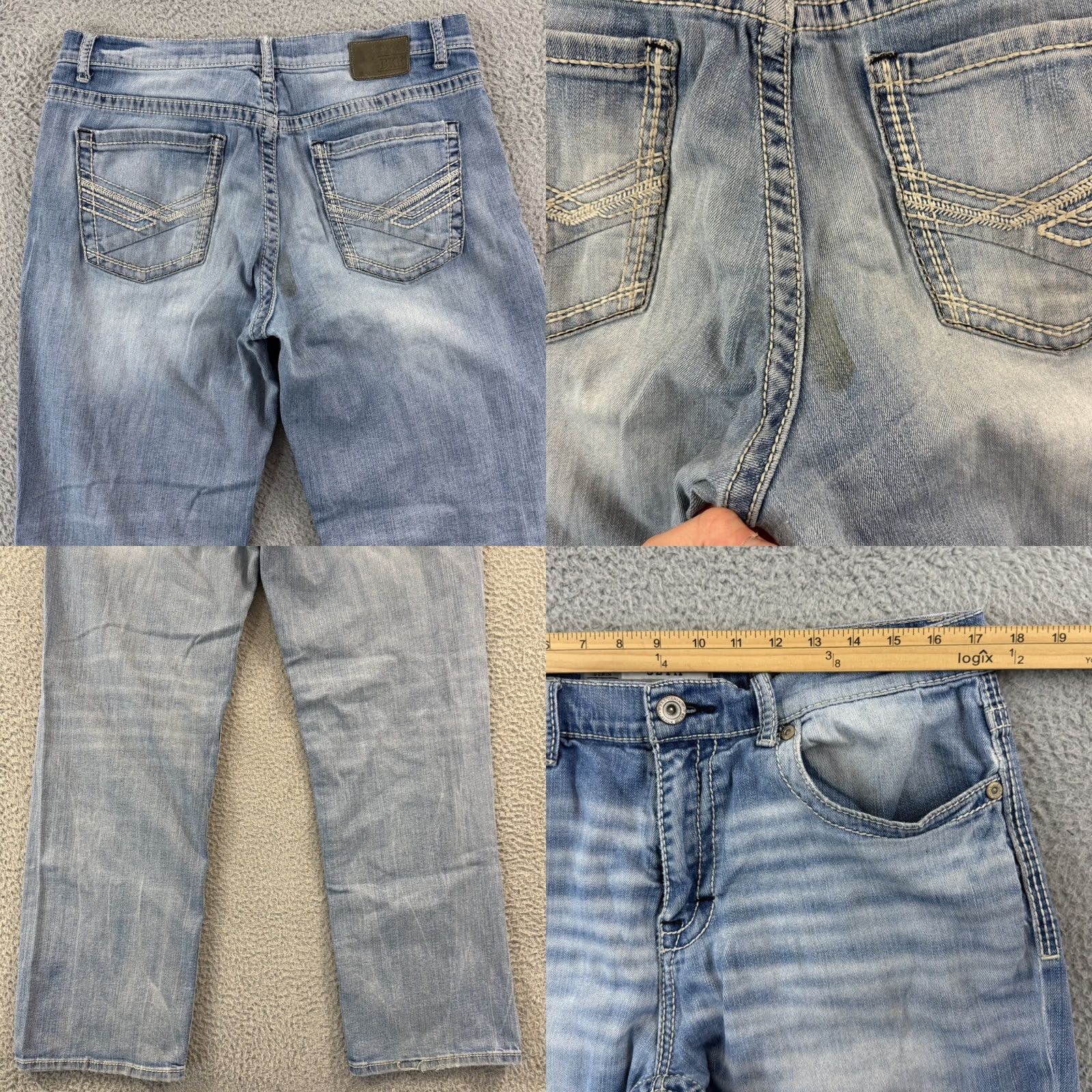 Vintage BKE Buckle Jeans Mens 34x33 Denim Blue Regular Bootcut 5-Pocket Zip Button 90s Cowboy Western Vintage No Size US 34 / EU 50 - 8 Thumbnail
