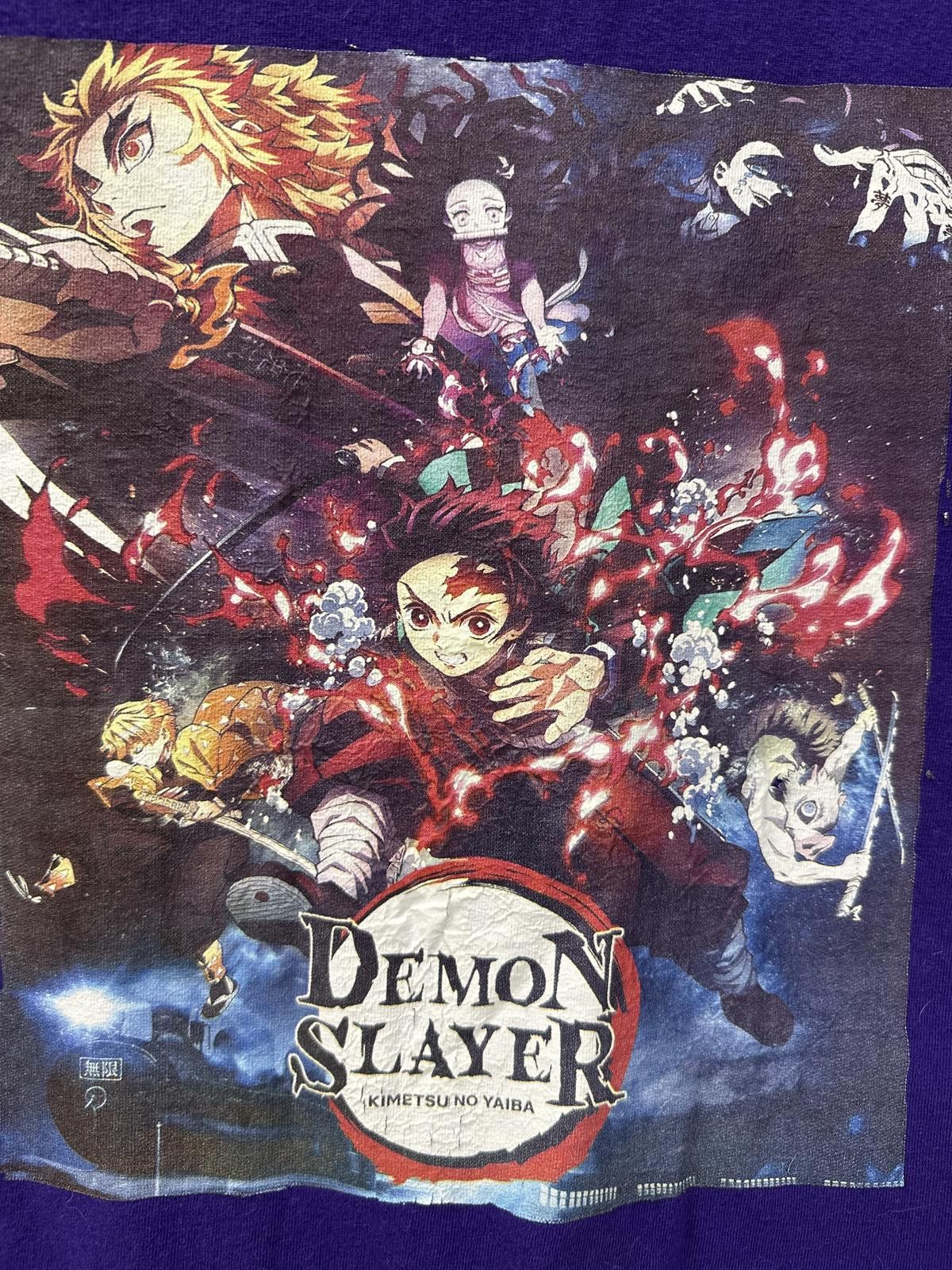 Gildan Demon Slayer Youth T-Shirt - Purple Graphic Tee Size US XXS / EU 40 - 2 Thumbnail