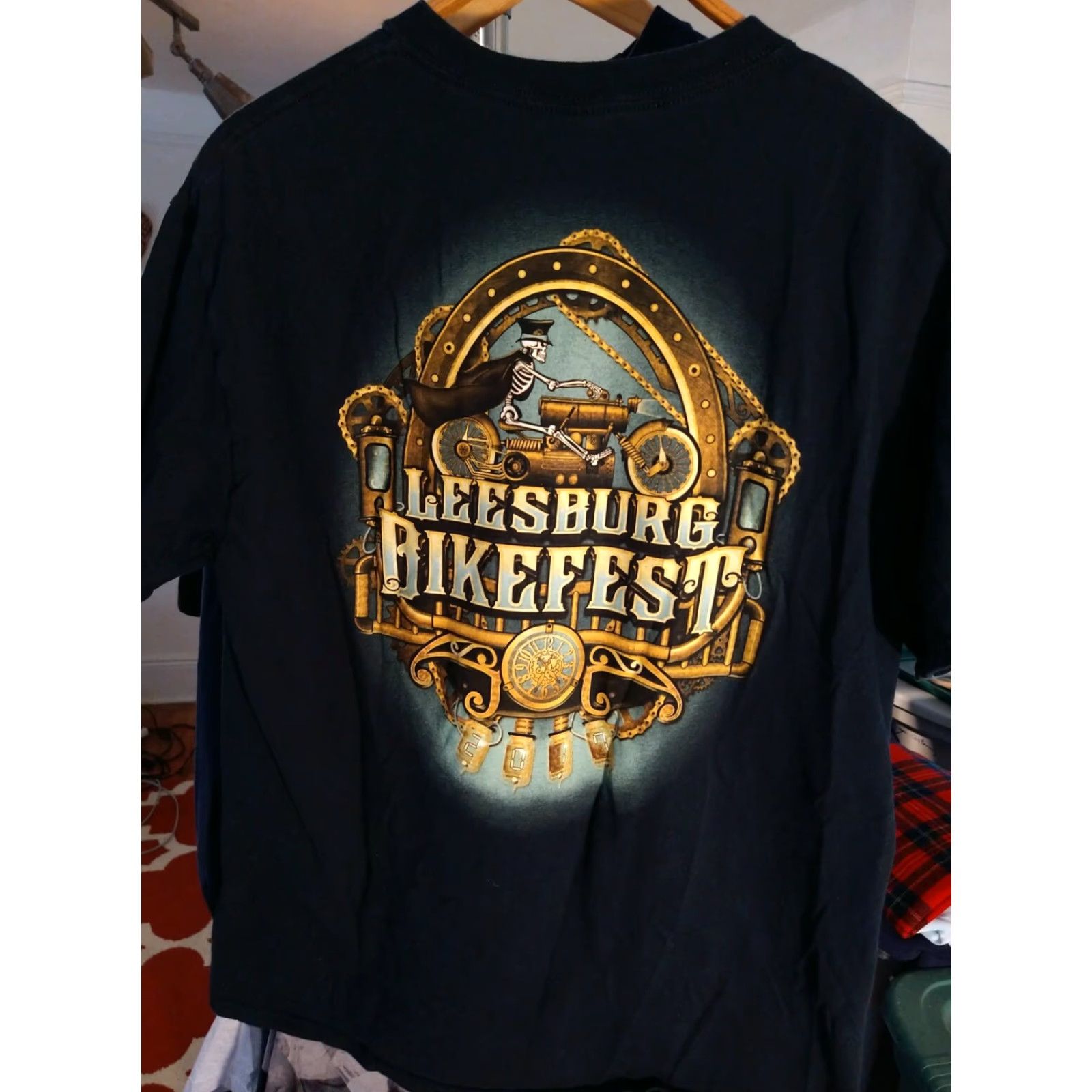 Gildan VINTAGE Leesburg Bikefest Steampunk T-shirt Skeleton Size L Size US L / EU 52-54 / 3 - 3 Thumbnail