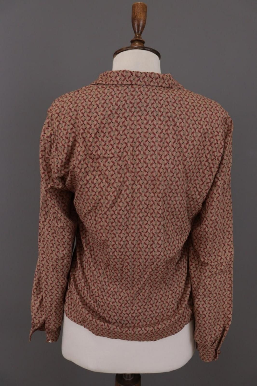 Designer Max Studio Brown Printed Button Down Blouse Shirt Size XS Size XS / US 0-2 / IT 36-38 - 10 Thumbnail