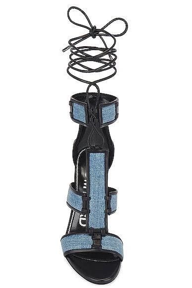 Tom Ford o1loc1c0924 W3331 Denim Sandals in Black Blue Size US 6 / IT 36 - 3 Thumbnail