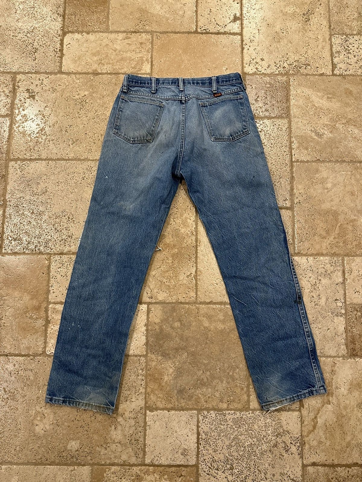 Rustler × Vintage Vintage Rustler Blue Stone Wash Knee Blowout Denim Jeans Size US 32 / EU 48 - 2 Thumbnail