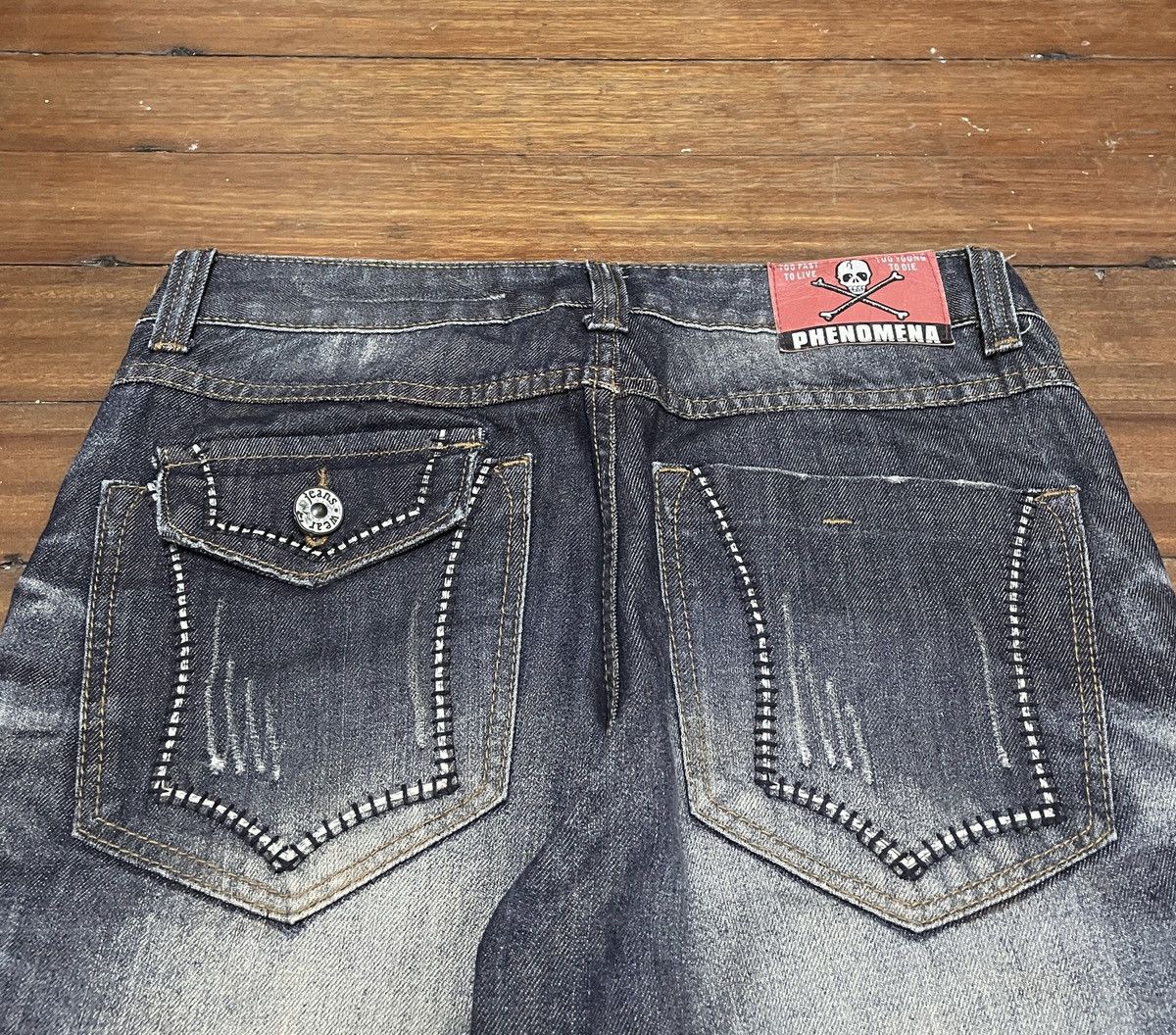 Le Grande Bleu (L.G.B.) Rare Design Vintage Brand Phenomena Distressed Jeans 2000s Size US 32 / EU 48 - 4 Thumbnail