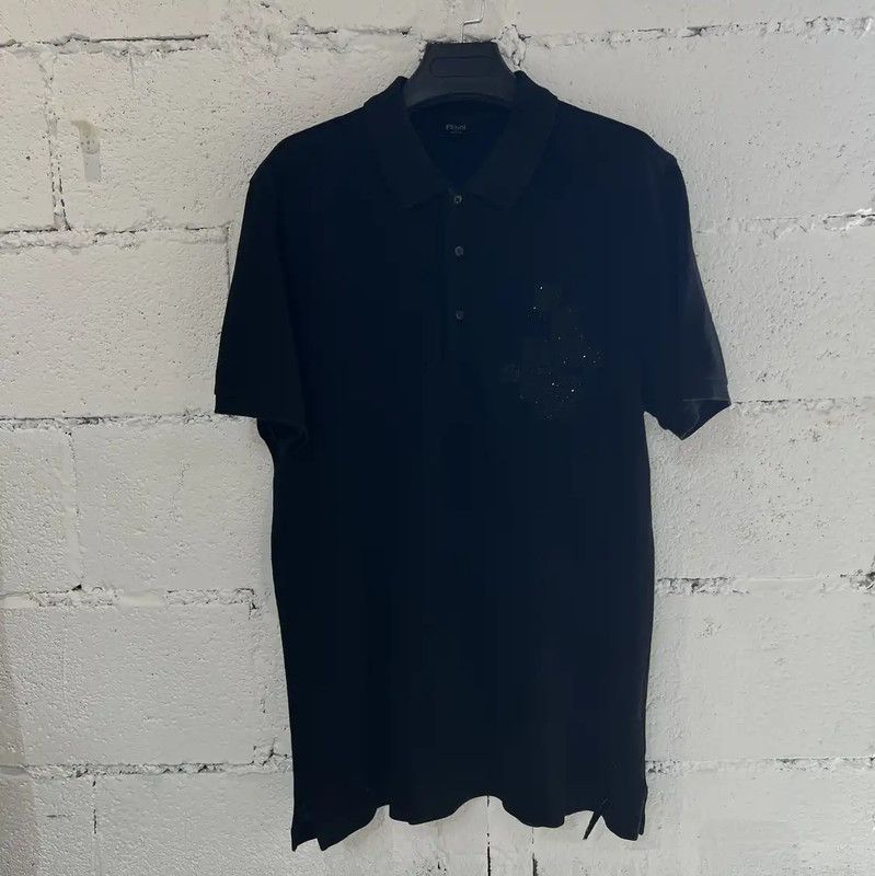 Fendi Fendi Black Cotton Men's T-Shirt 0089 Size US L / EU 52-54 / 3 - 1 Thumbnail