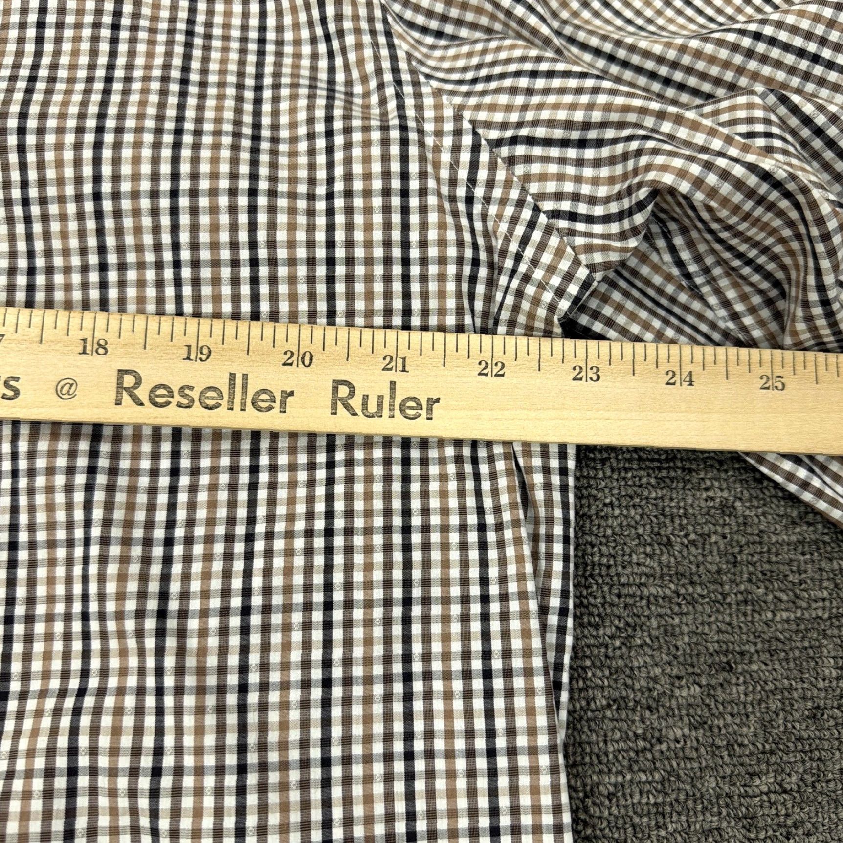 Michael Kors VINTAGE? No. Michael Kors Shirt Mens 17 32/33 Brown Check Dress Slim Fit Travel Stretch Shirt Mens XL Brown Check Dress Shirt Womens? Size 46R - 7 Thumbnail