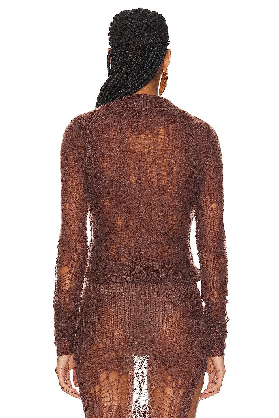 Rick Owens o1y0126 Crewneck Sweater in Brown Size S / US 4 / IT 40 - 3 Thumbnail