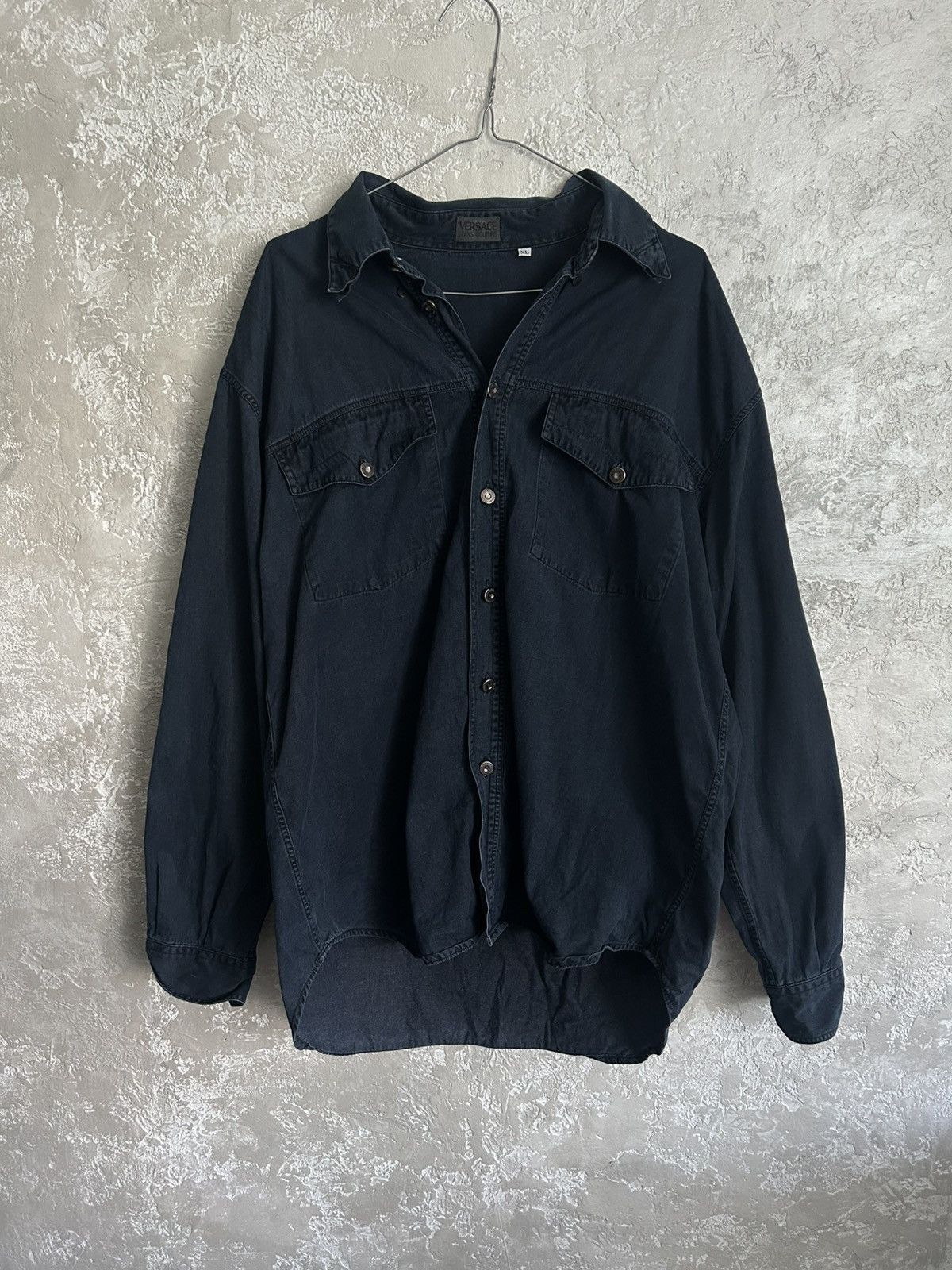 Versace × Vintage Vintage VERSACE JEANS COUTURE Contrast Long Sleeve Shirt Size US XL / EU 56 / 4 - 1 Thumbnail
