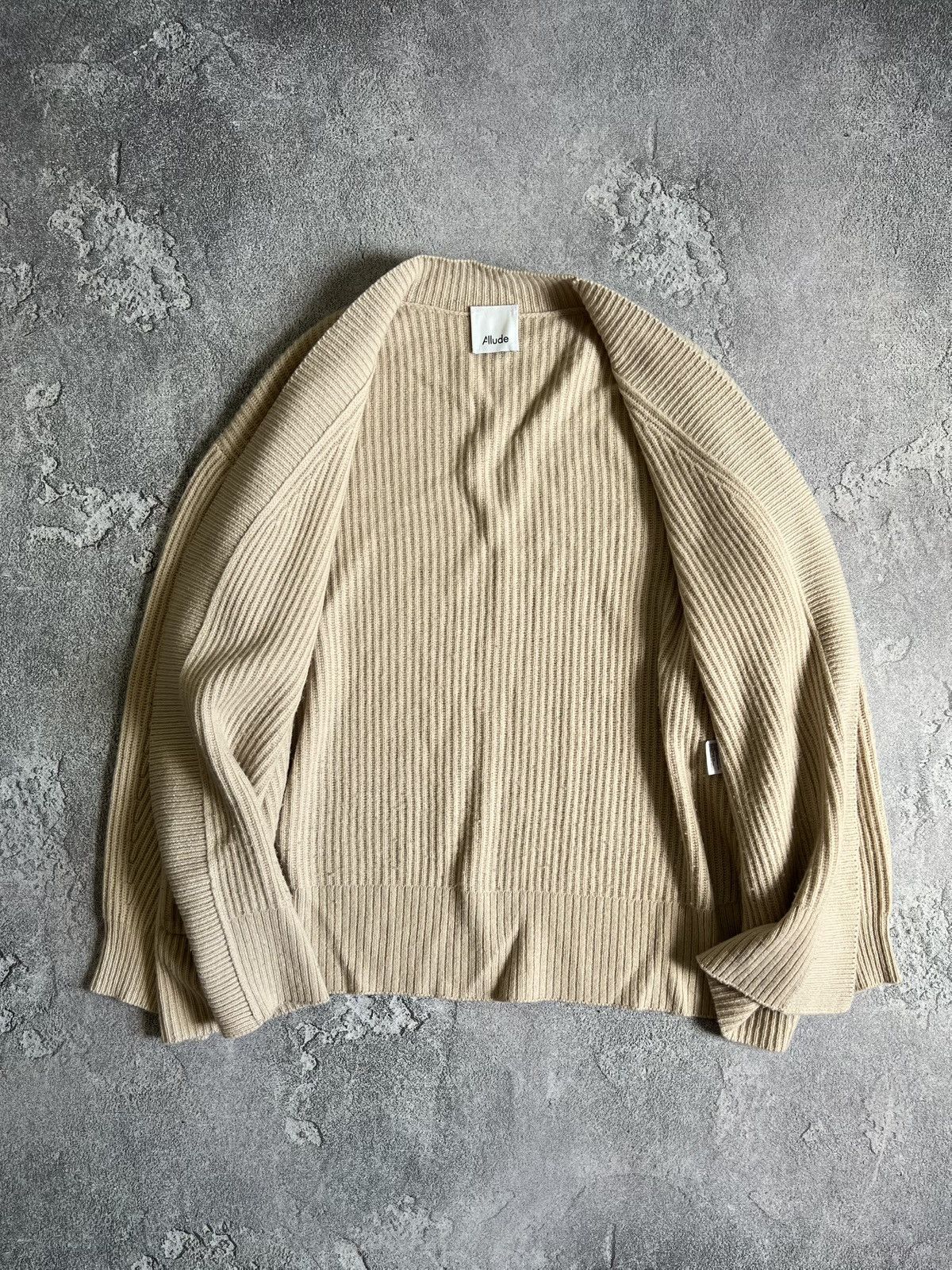 Allude × Designer Allude Open Front Cardigan Women’s Beige Sweater Sz M Size M / US 6-8 / IT 42-44 - 4 Thumbnail