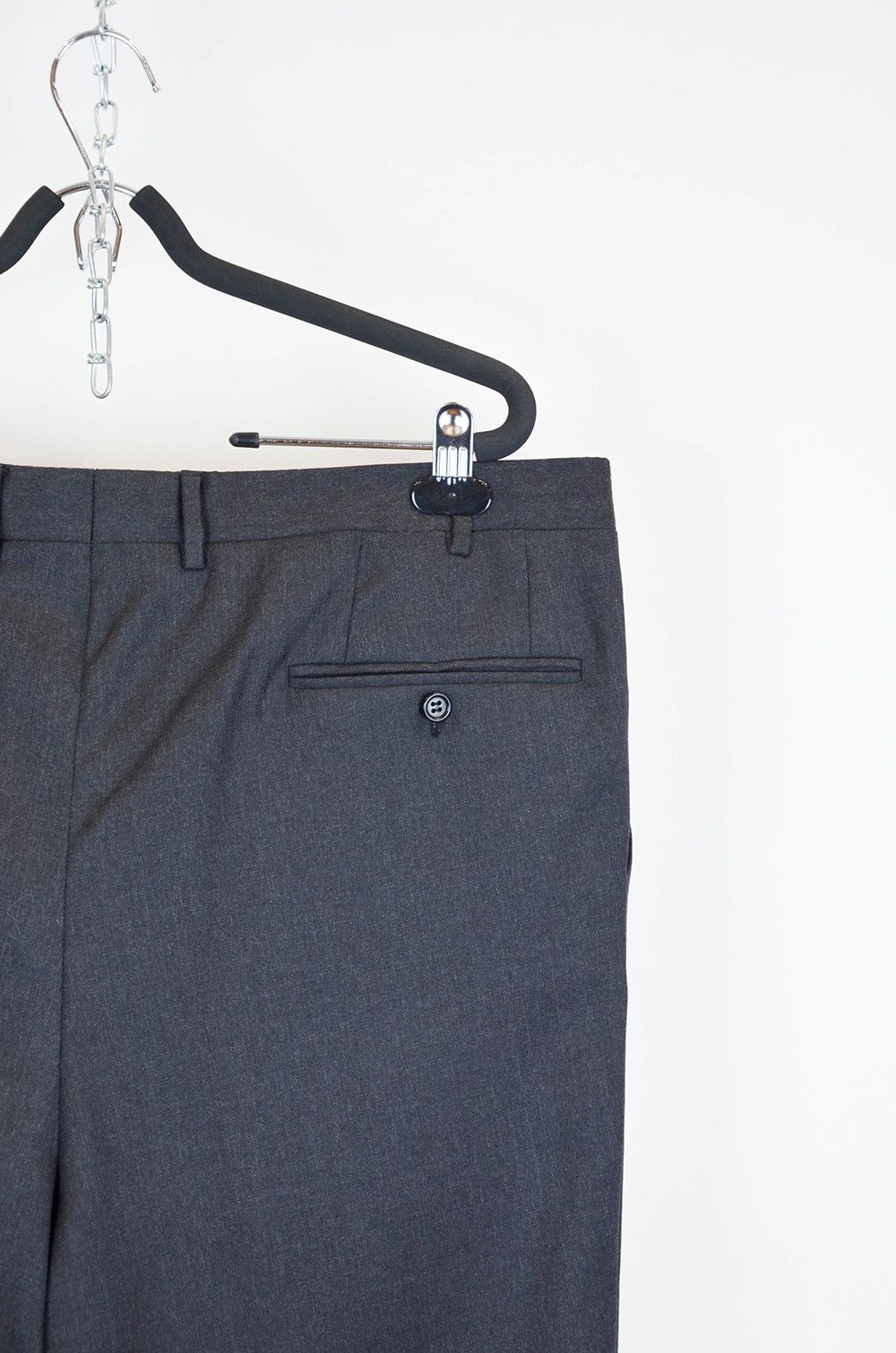 Corneliani Canali Classic Wool Trousers – Charcoal Gray – Size 56R Size 46R - 14 Thumbnail
